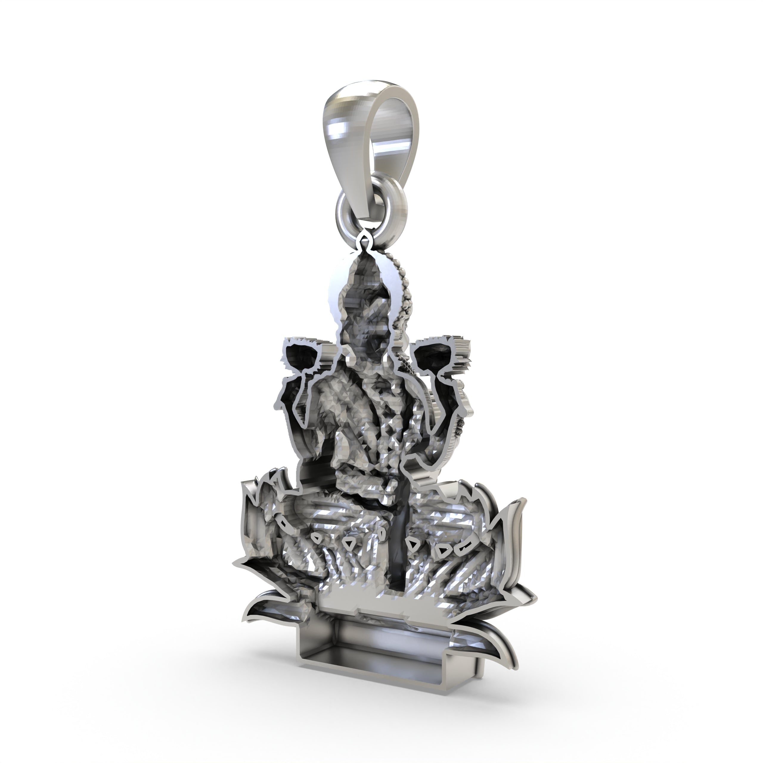 Lakshmi Maa Pendant in 925 Silver | Goddess of Wealth, Prosperity & Blessings | Hindu Spiritual Jewelry