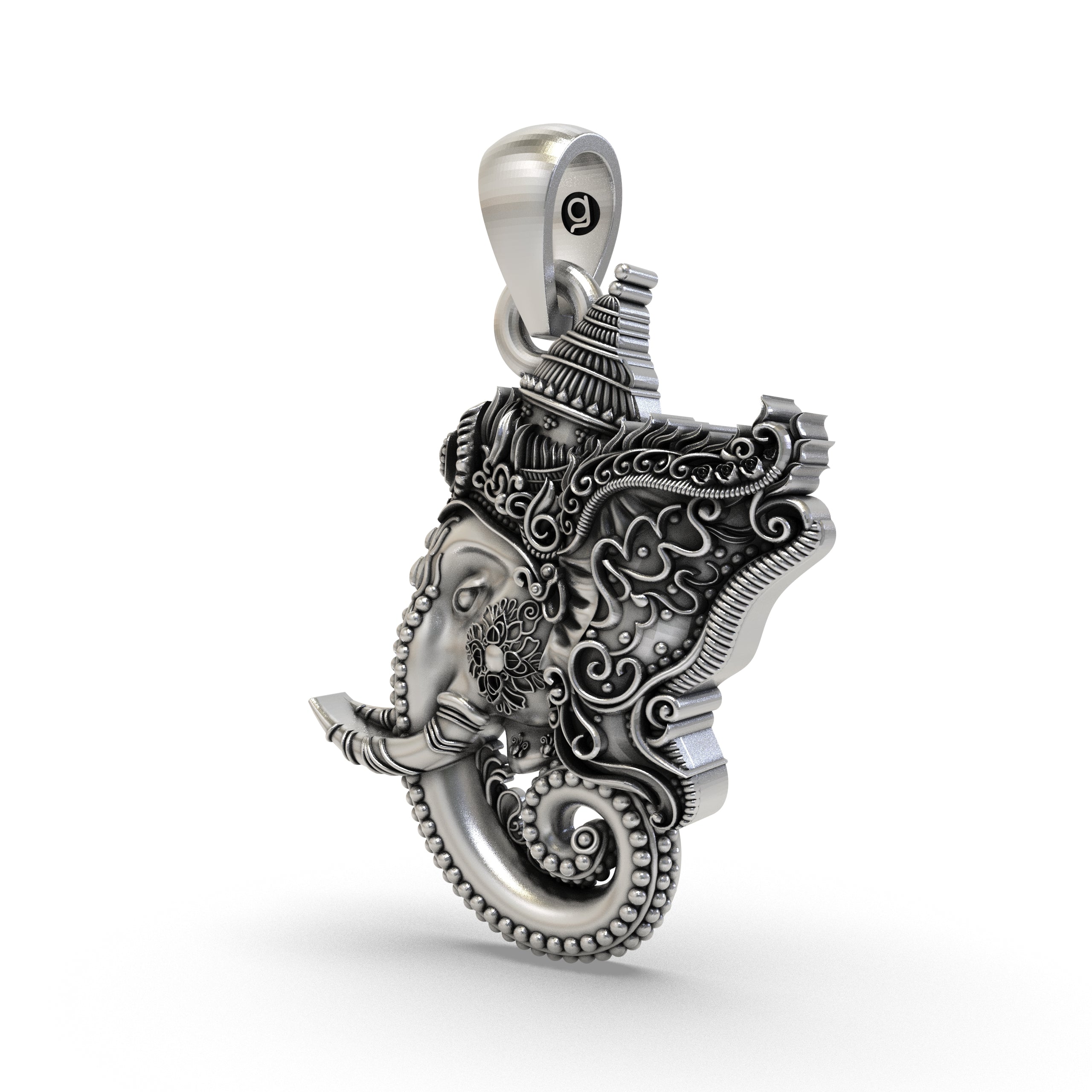 Lord Ganesha Face Pendant in 925 Sterling Silver | Ganapati Jewelry for Protection & Blessings | Handmade Hindu God Pendant