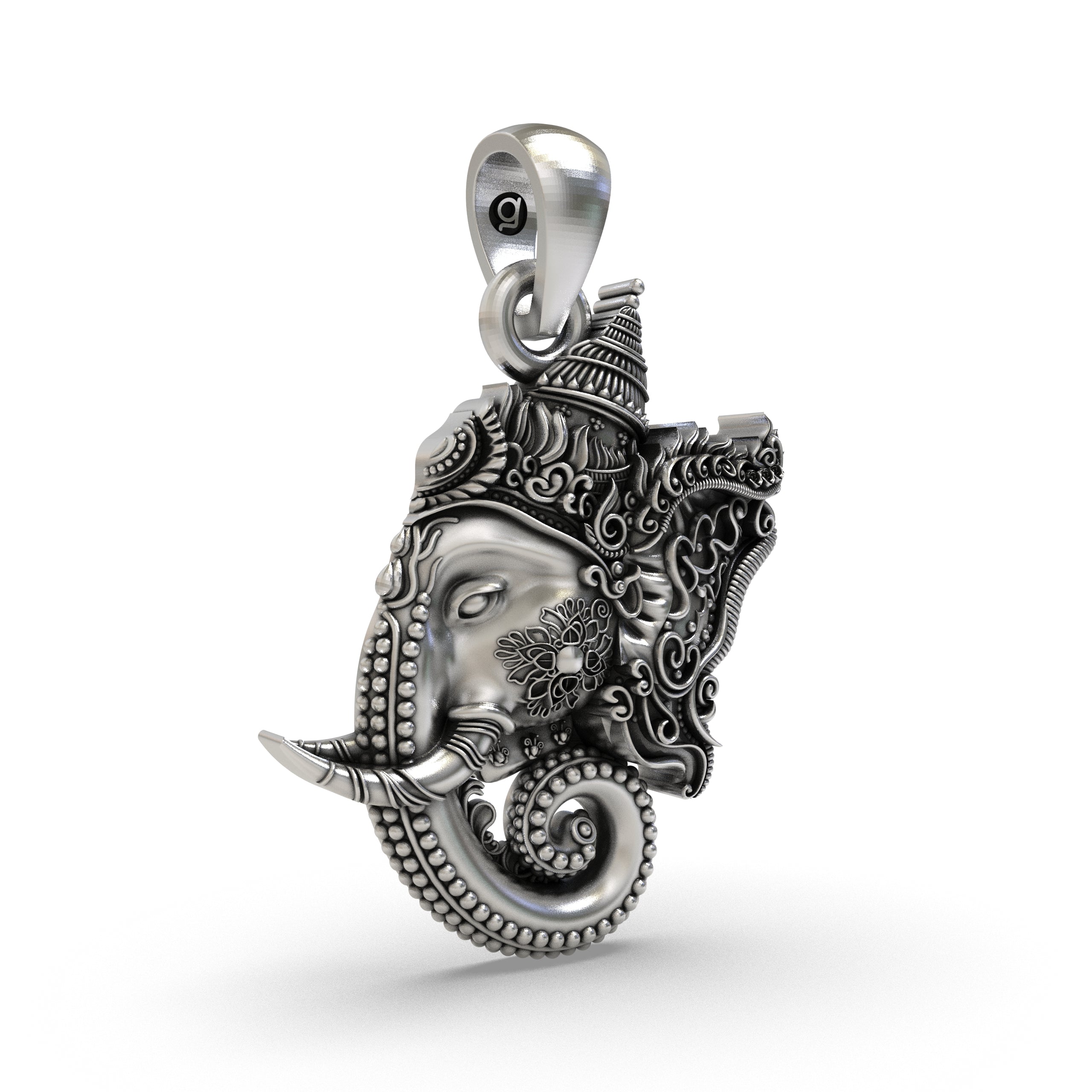 Lord Ganesha Face Pendant in 925 Sterling Silver | Ganapati Jewelry for Protection & Blessings | Handmade Hindu God Pendant