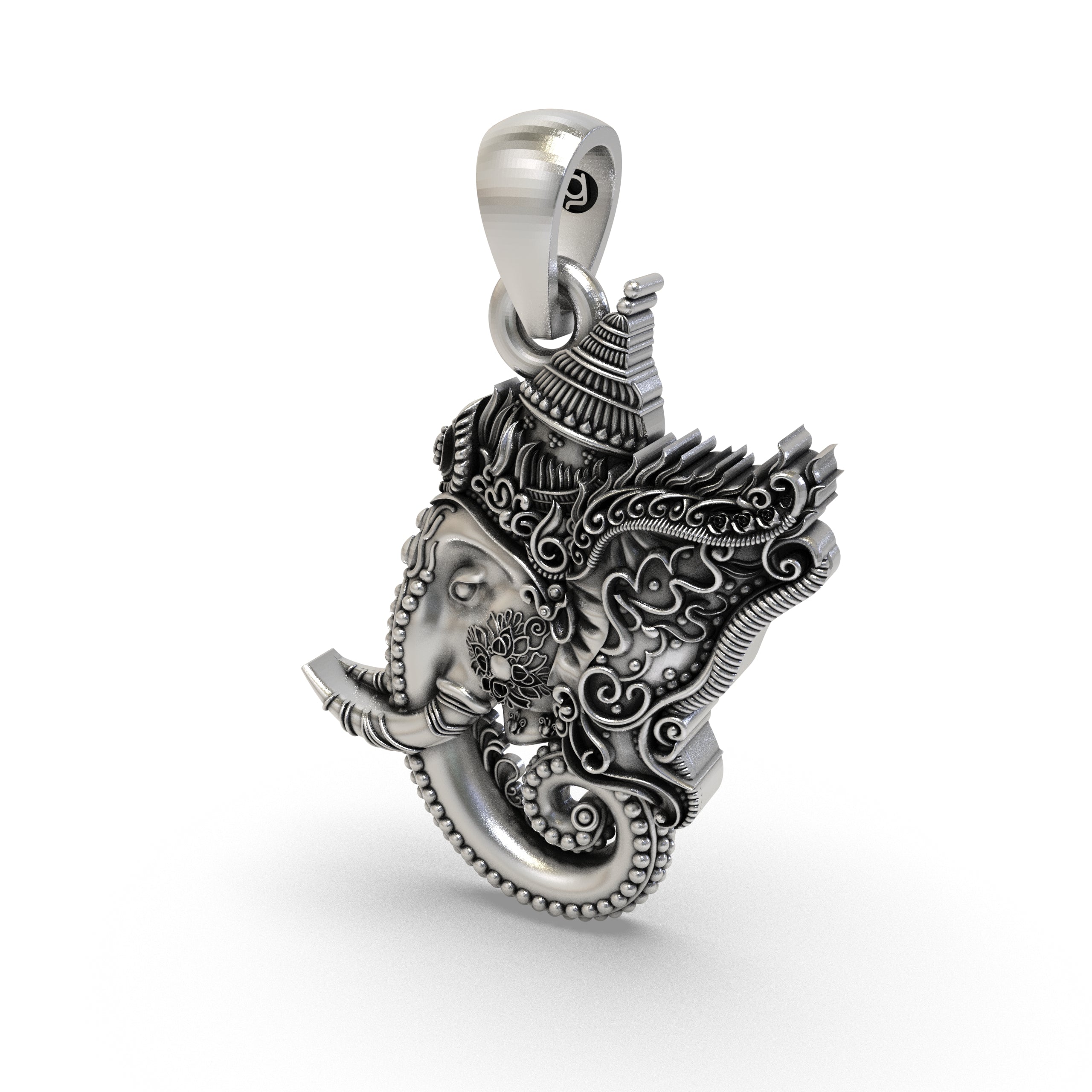 Lord Ganesha Face Pendant in 925 Sterling Silver | Ganapati Jewelry for Protection & Blessings | Handmade Hindu God Pendant