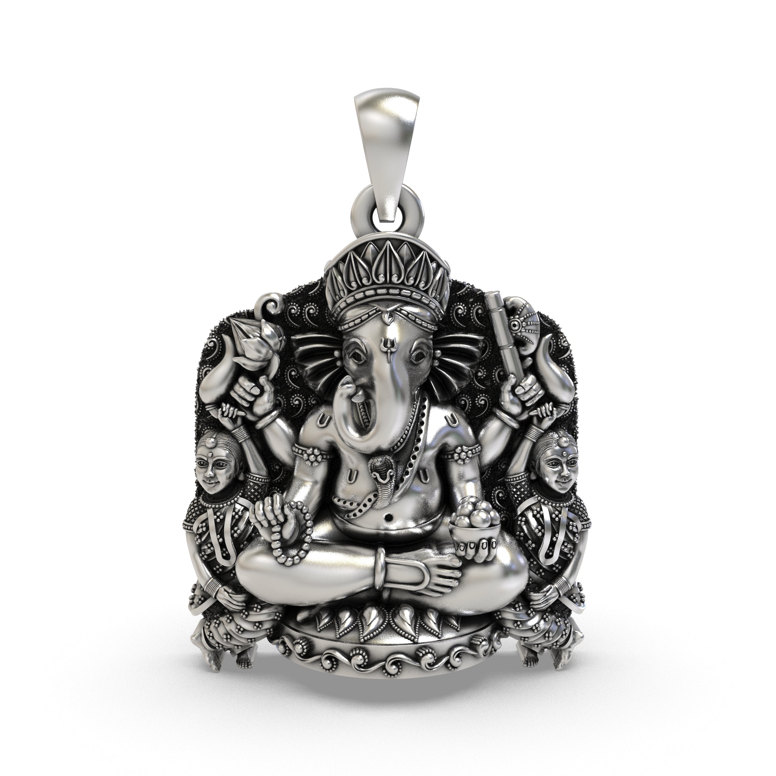 Shree Siddhivinayak Ganapati Pendant 925 Silver | Hindu God Ganesha Locket for Protection, Blessings, Prosperity & Good Luck Jewelry
