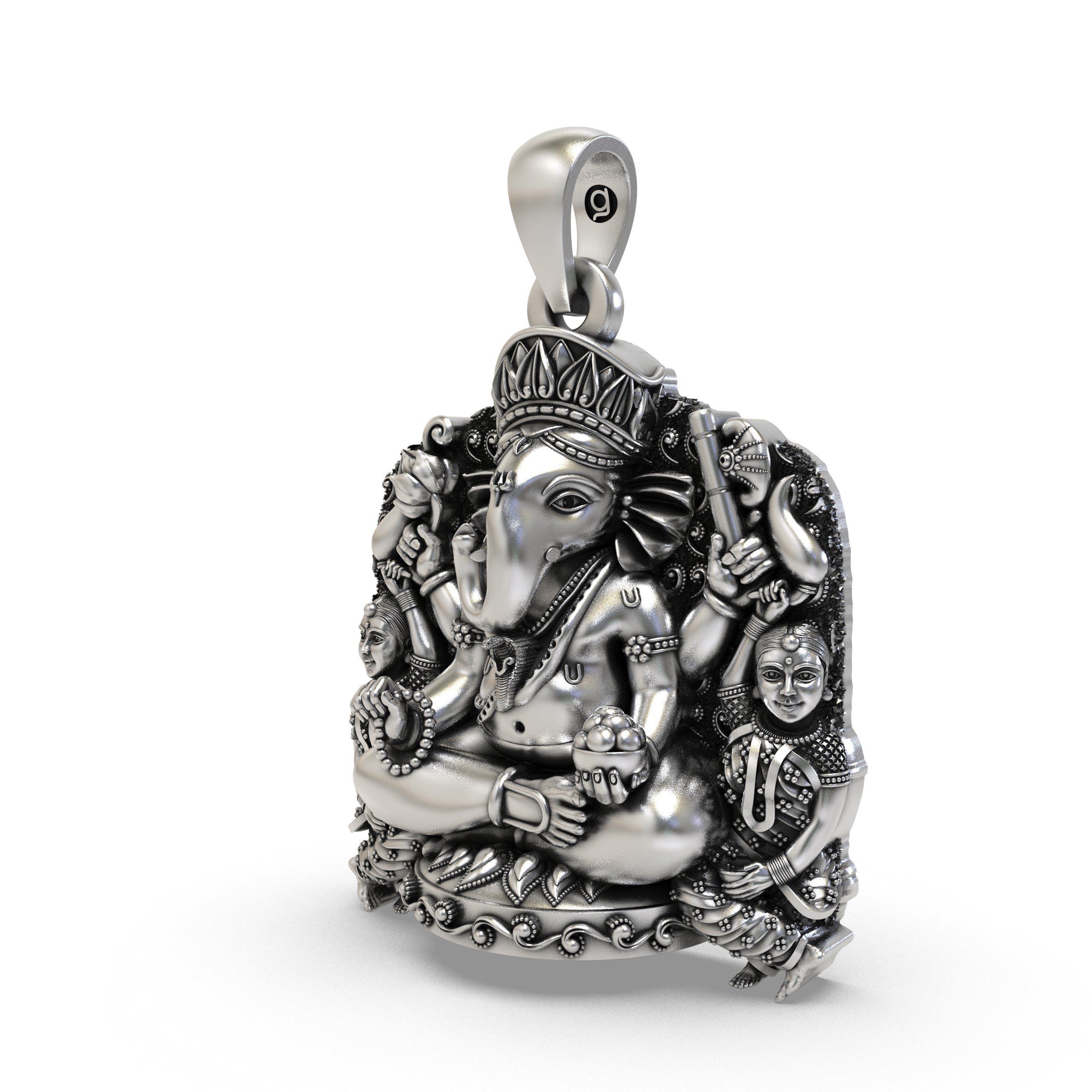Shree Siddhivinayak Ganapati Pendant 925 Silver | Hindu God Ganesha Locket for Protection, Blessings, Prosperity & Good Luck Jewelry