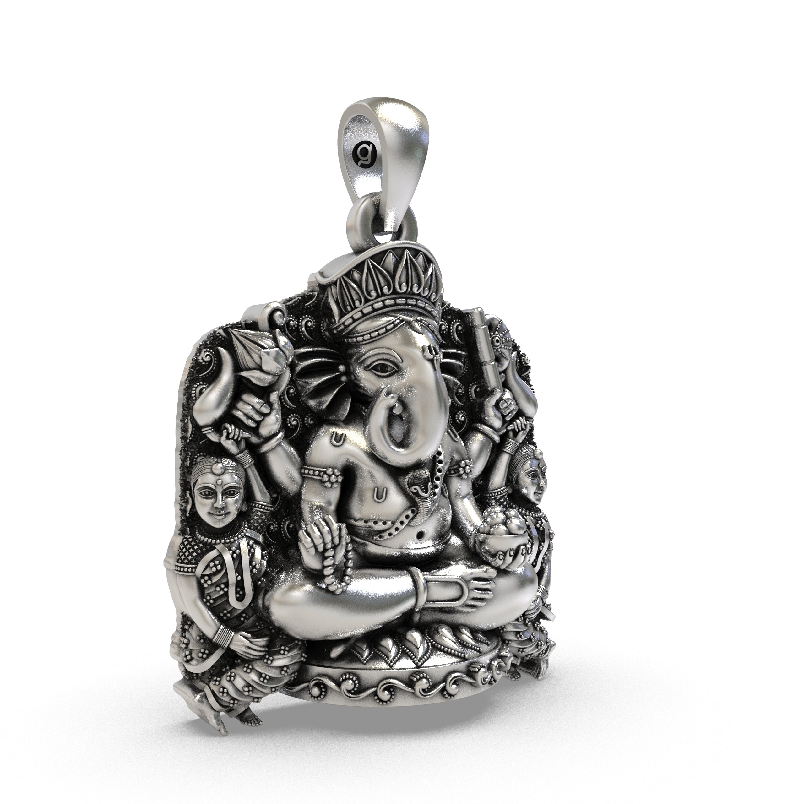 Shree Siddhivinayak Ganapati Pendant 925 Silver | Hindu God Ganesha Locket for Protection, Blessings, Prosperity & Good Luck Jewelry