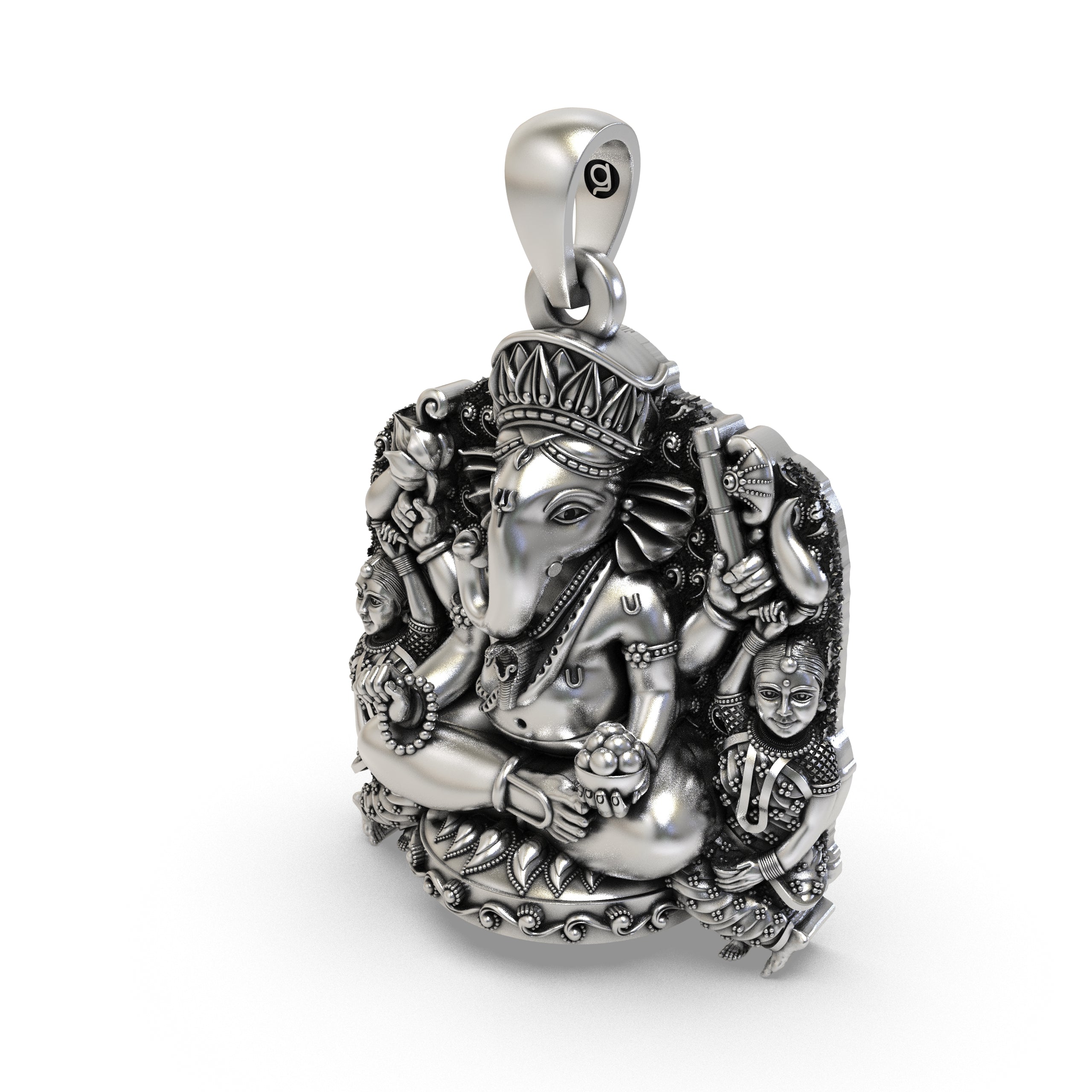 Shree Siddhivinayak Ganapati Pendant 925 Silver | Hindu God Ganesha Locket for Protection, Blessings, Prosperity & Good Luck Jewelry