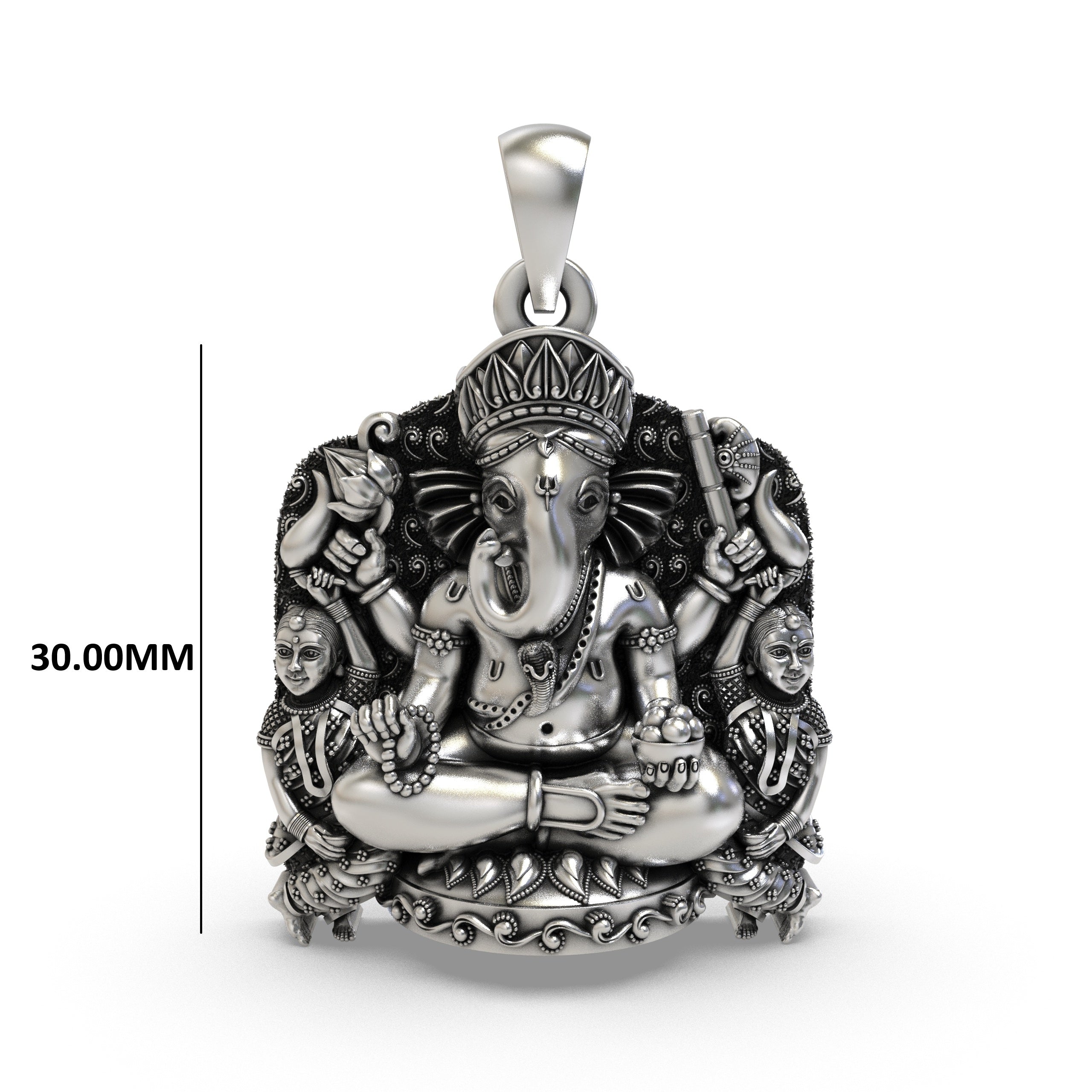 Shree Siddhivinayak Ganapati Pendant 925 Silver | Hindu God Ganesha Locket for Protection, Blessings, Prosperity & Good Luck Jewelry