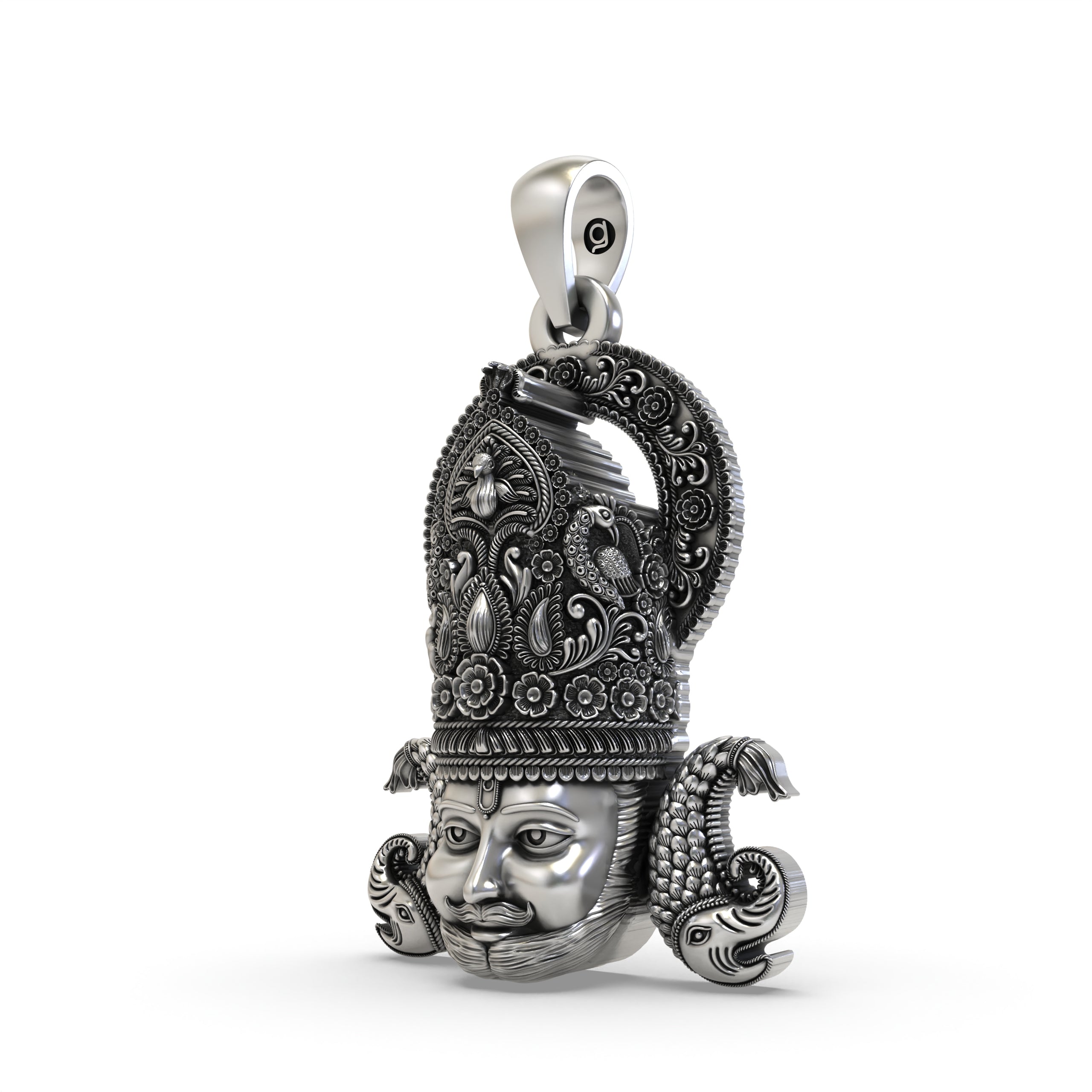 925 Silver Khatu Shyam Ji Pendant | Handmade Temple Jewellery