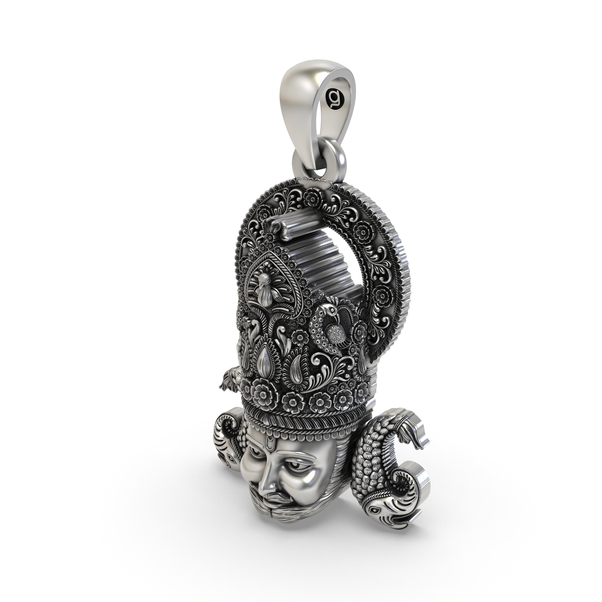925 Silver Khatu Shyam Ji Pendant | Handmade Temple Jewellery