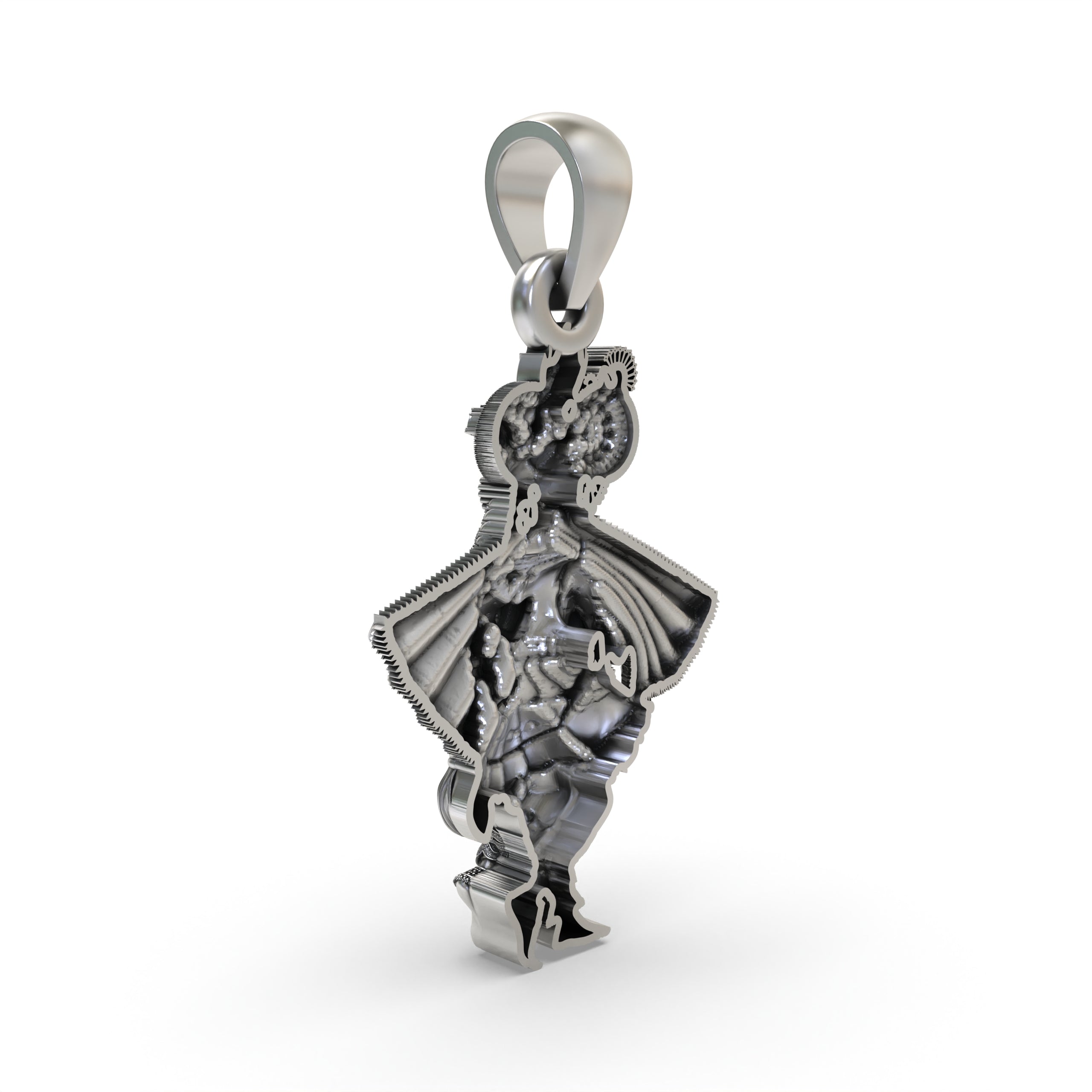 925 Sterling Silver Banke Bihari Ji Pendant — Lord Krishna Vrindavan Idol (Tribhangi Pose), Handmade Hallmarked Temple Jewellery