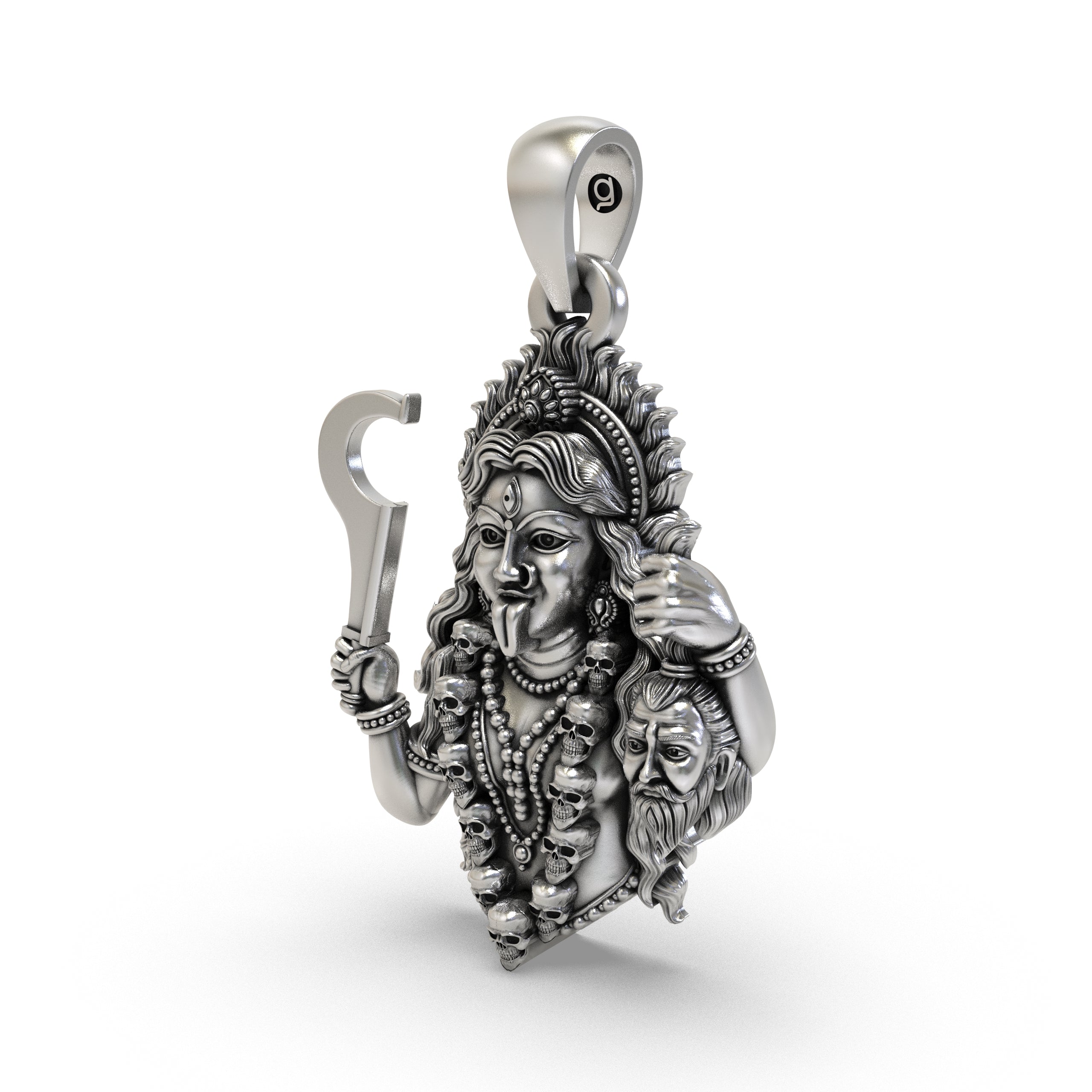 925 Silver Kali Maa Pendant | Fierce Goddess Kali Necklace | Handmade Hindu Spiritual Jewelry | Powerful Protection Amulet