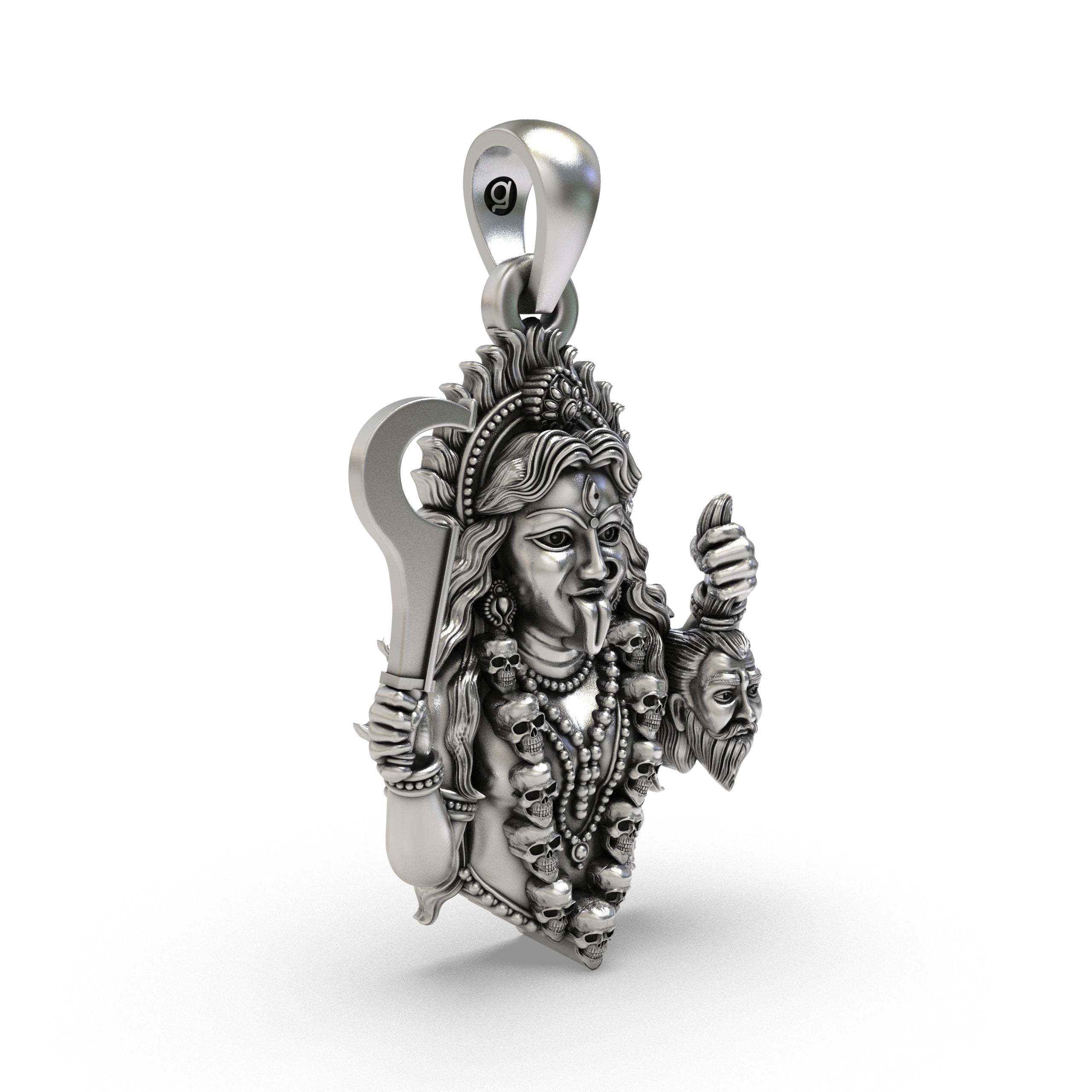 925 Silver Kali Maa Pendant | Fierce Goddess Kali Necklace | Handmade Hindu Spiritual Jewelry | Powerful Protection Amulet