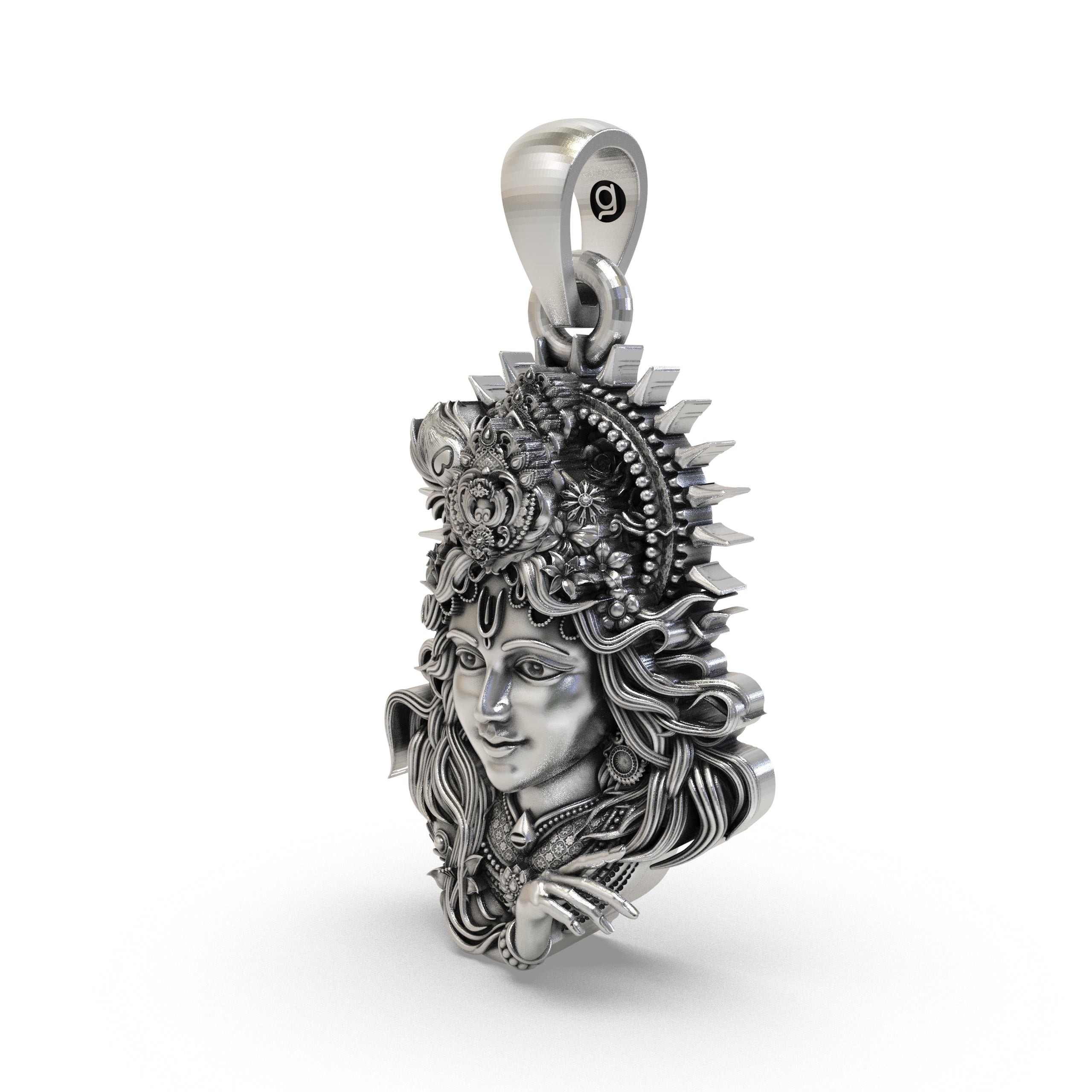 925 Silver Krishna Face Pendant