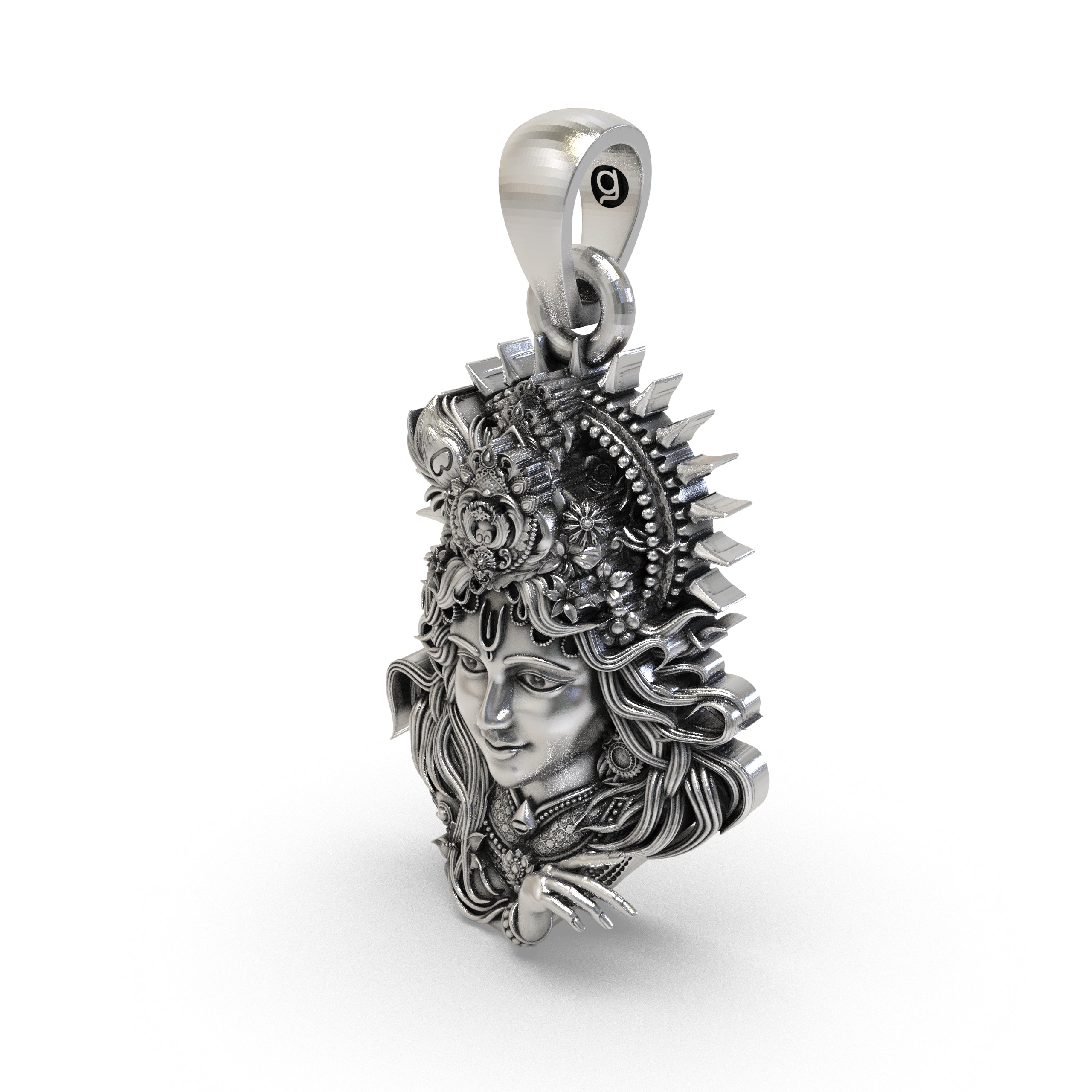 925 Silver Krishna Face Pendant