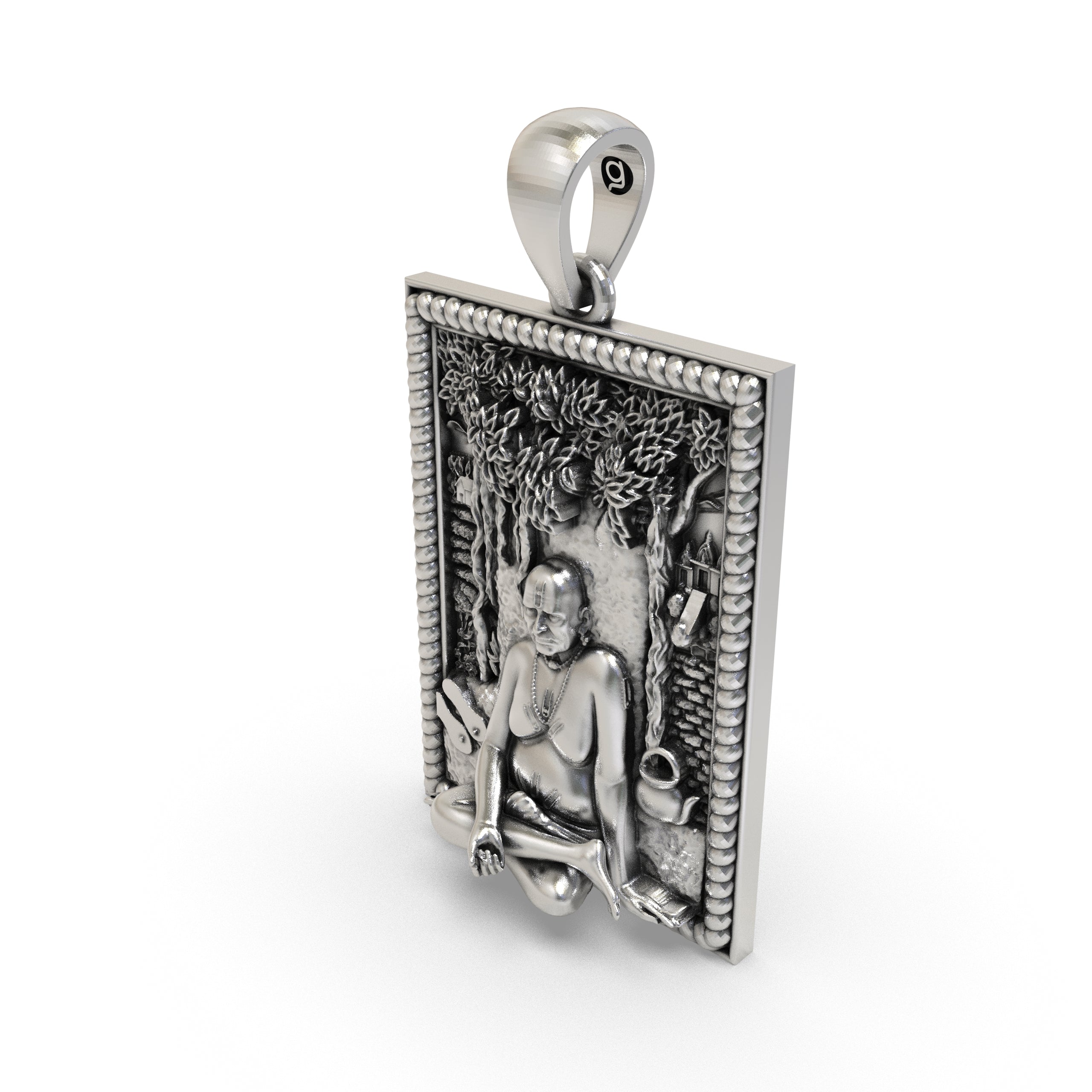 Akkalkot Shree Swami Samarth Pendant 925 Sterling Silver | Spiritual Guru Maharaj Locket Necklace