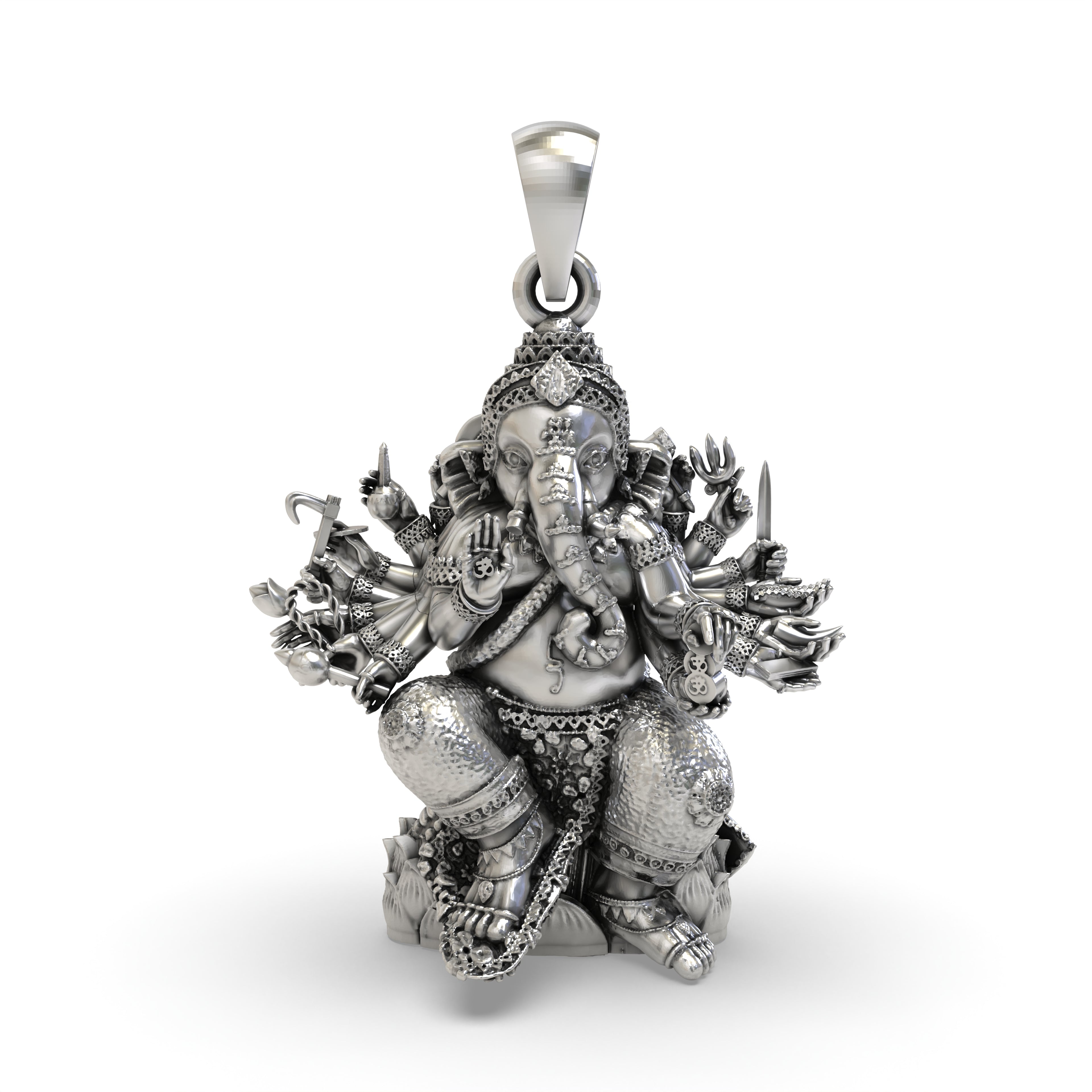 Anizors Vinayaka Sculpture Pendant | 925 Silver Ganesha Pendant