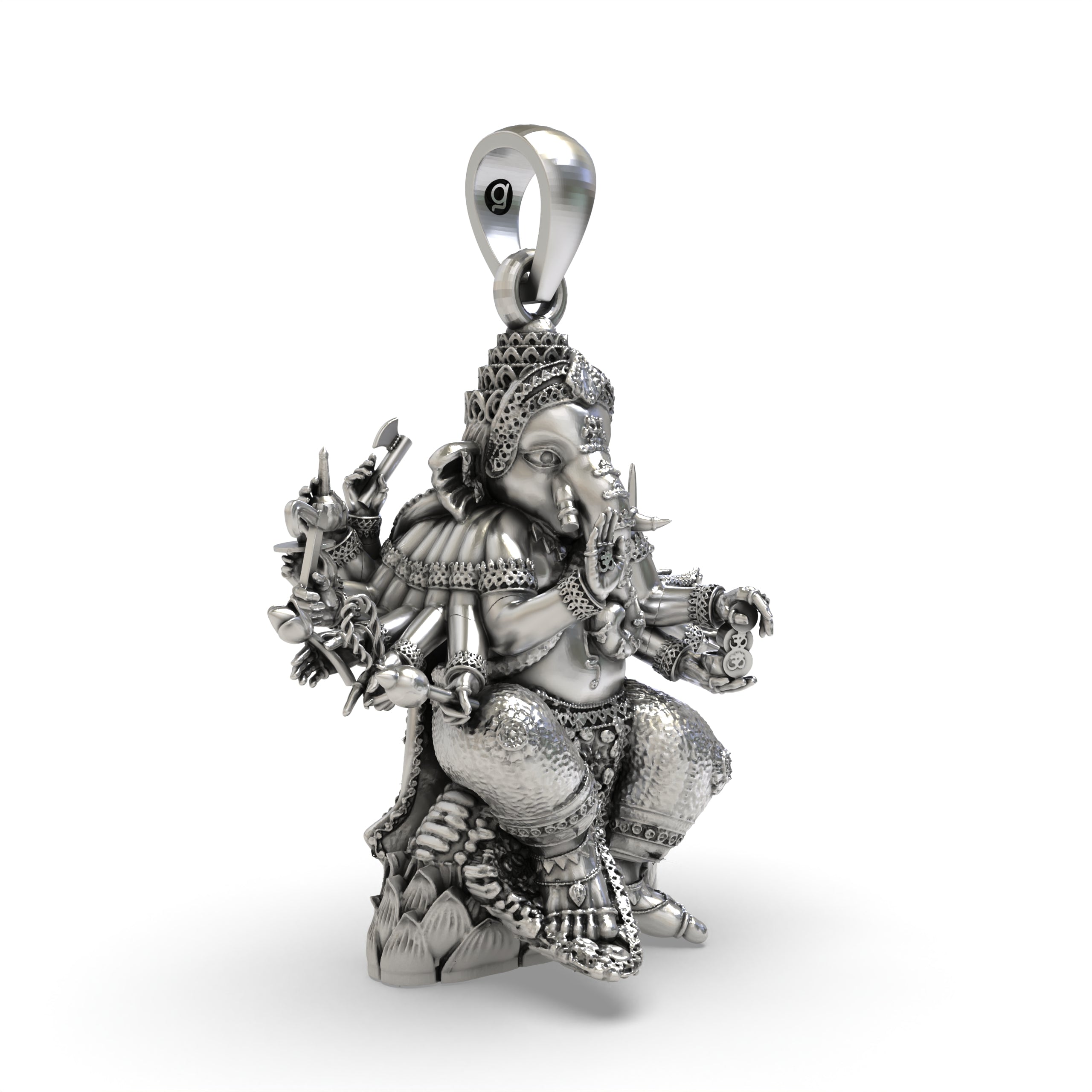 Anizors Vinayaka Sculpture Pendant | 925 Silver Ganesha Pendant