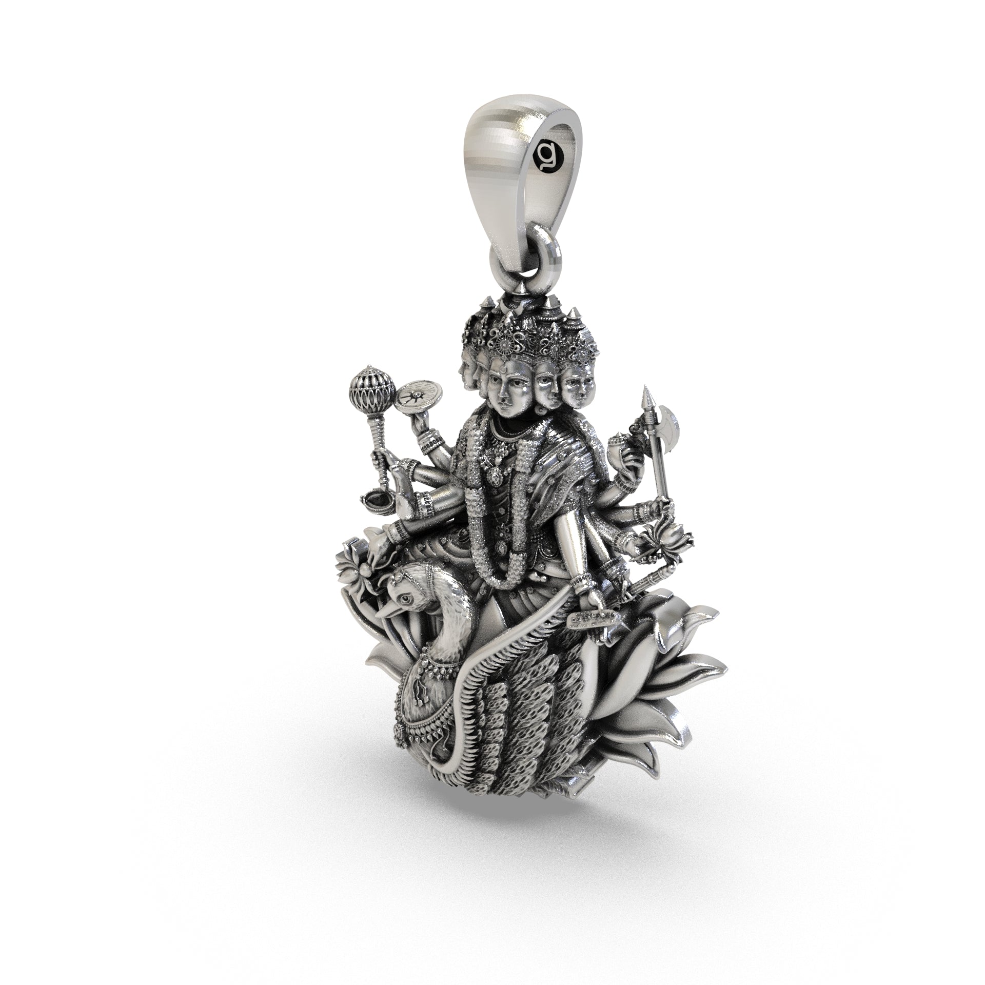 Gayatri Mata 925 Silver Pendant for Wisdom, Peace & Positive Energy
