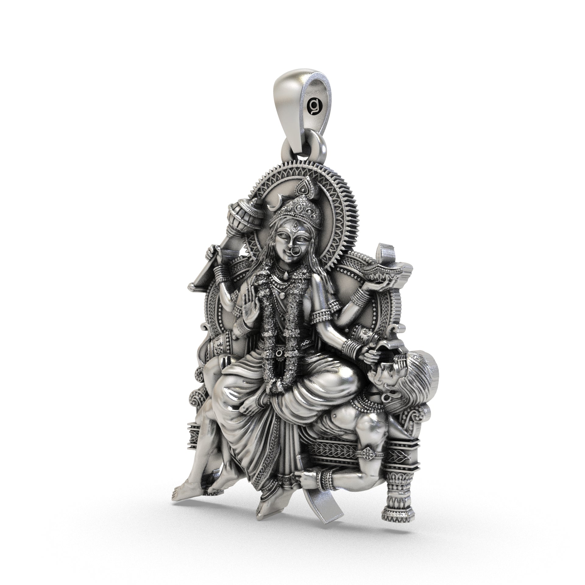 Maa Baglamukhi 925 Silver Pendant for Protection, Victory & Divine Shakti