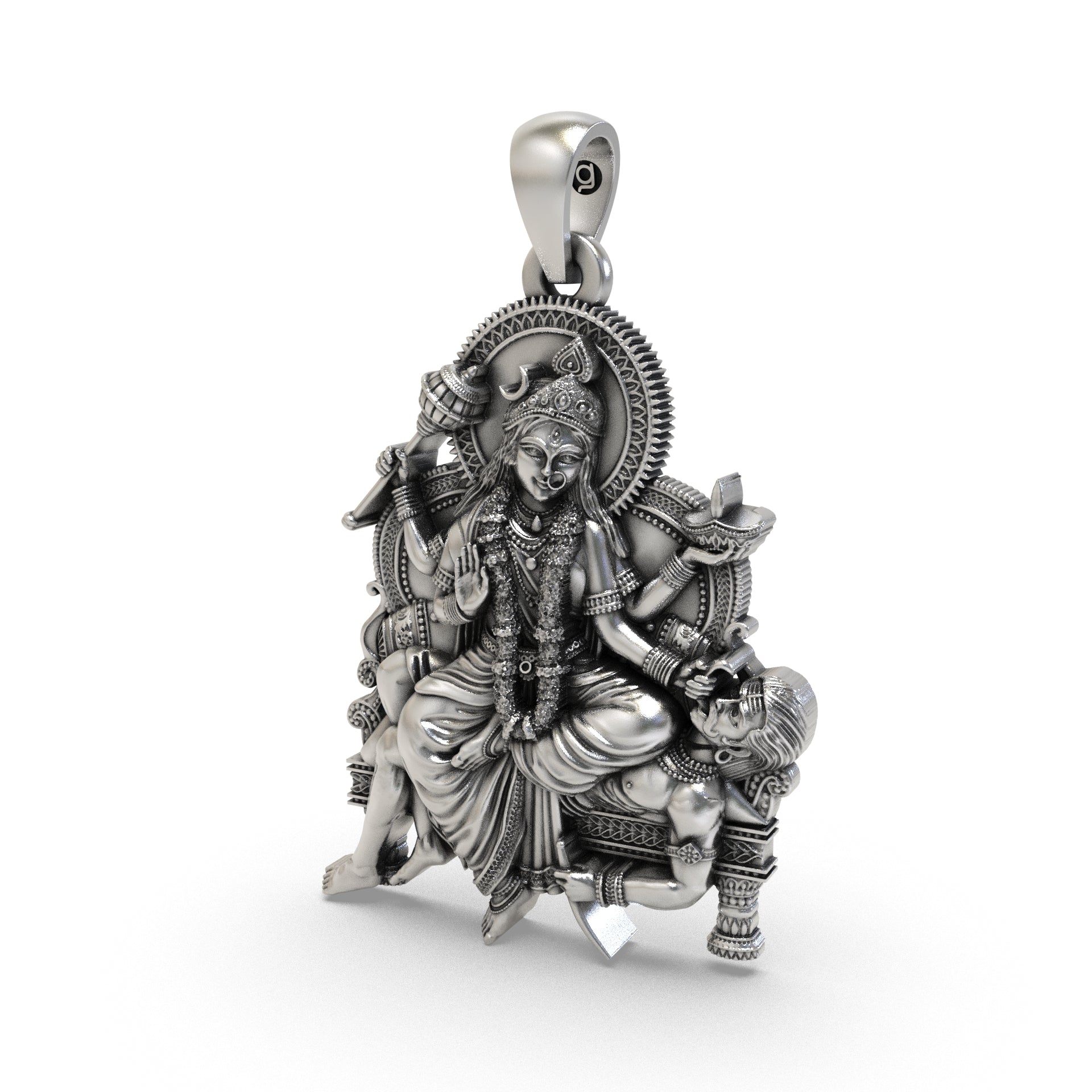 Maa Baglamukhi 925 Silver Pendant for Protection, Victory & Divine Shakti
