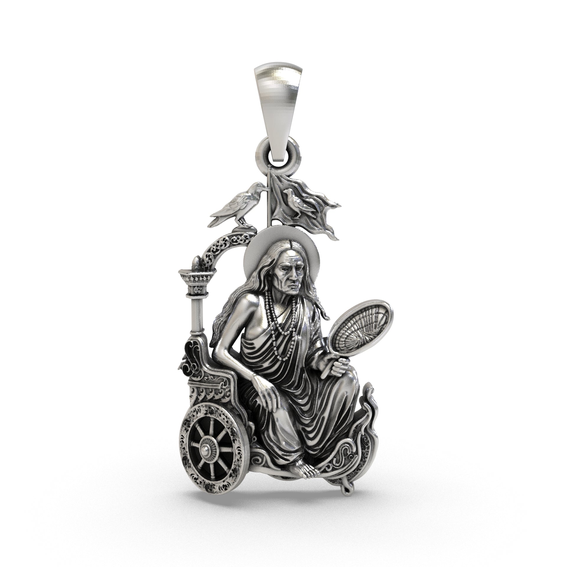 Dhumavati Mahavidya 925 Silver Pendant for Protection, Wisdom & Inner Strength