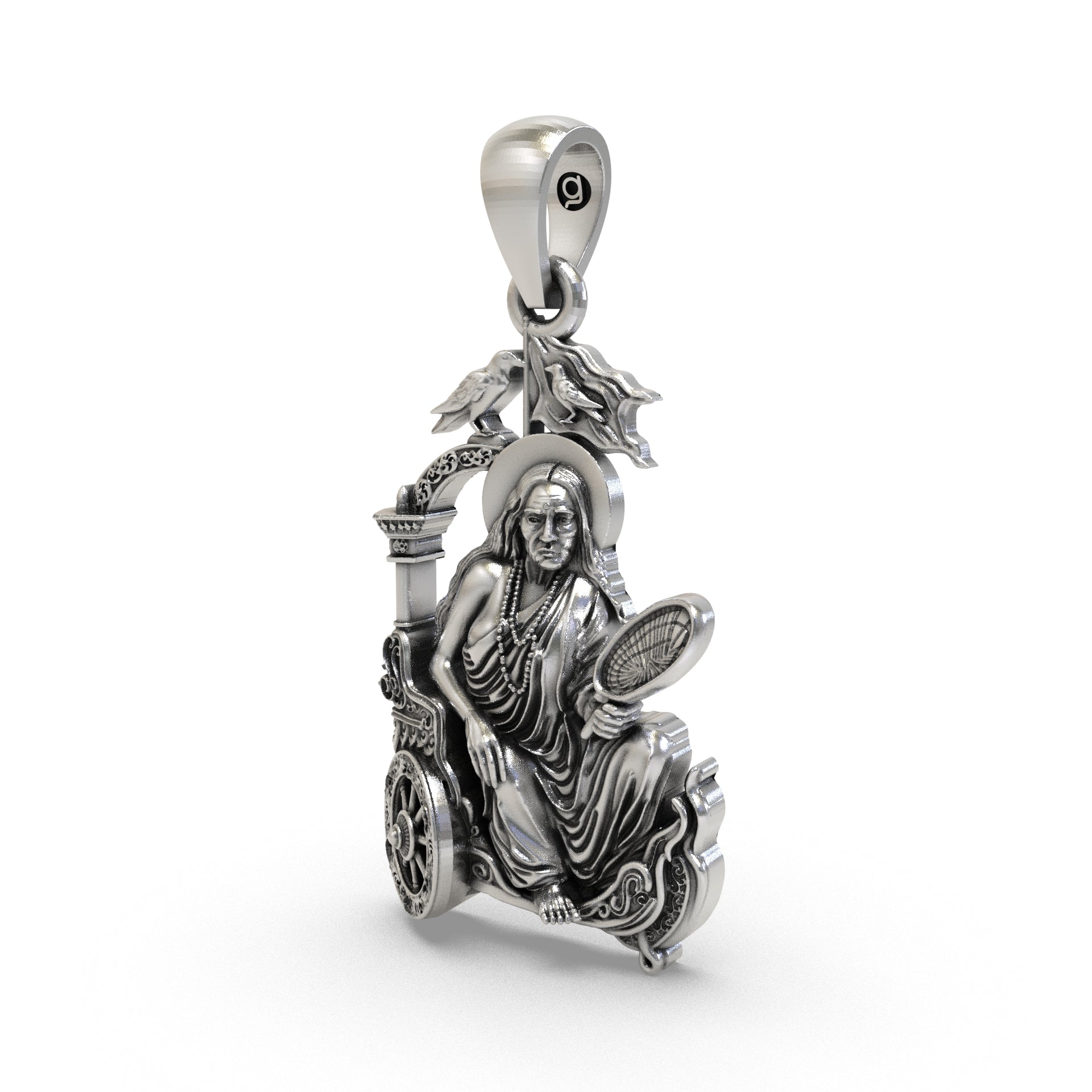 Dhumavati Mahavidya 925 Silver Pendant for Protection, Wisdom & Inner Strength