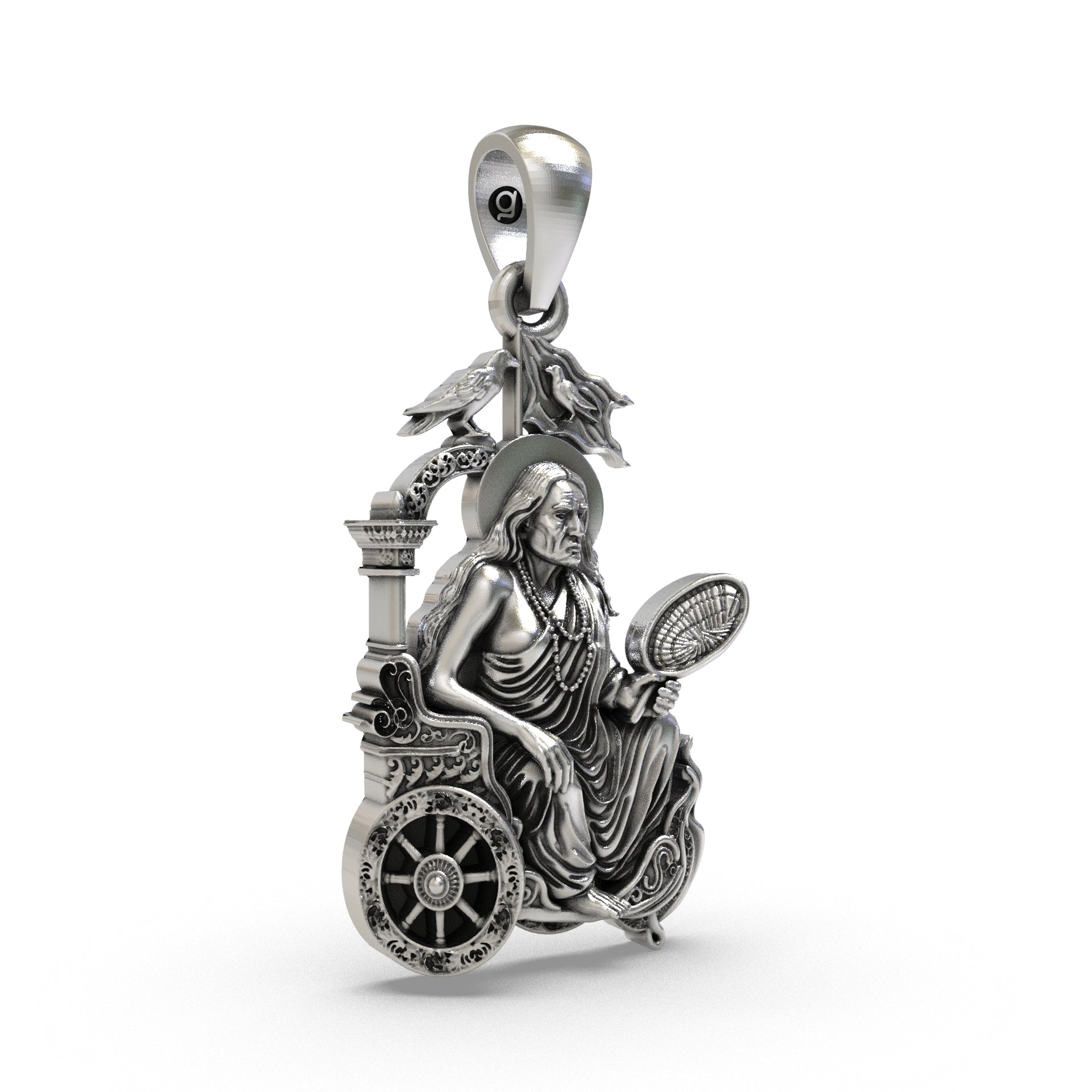 Dhumavati Mahavidya 925 Silver Pendant for Protection, Wisdom & Inner Strength
