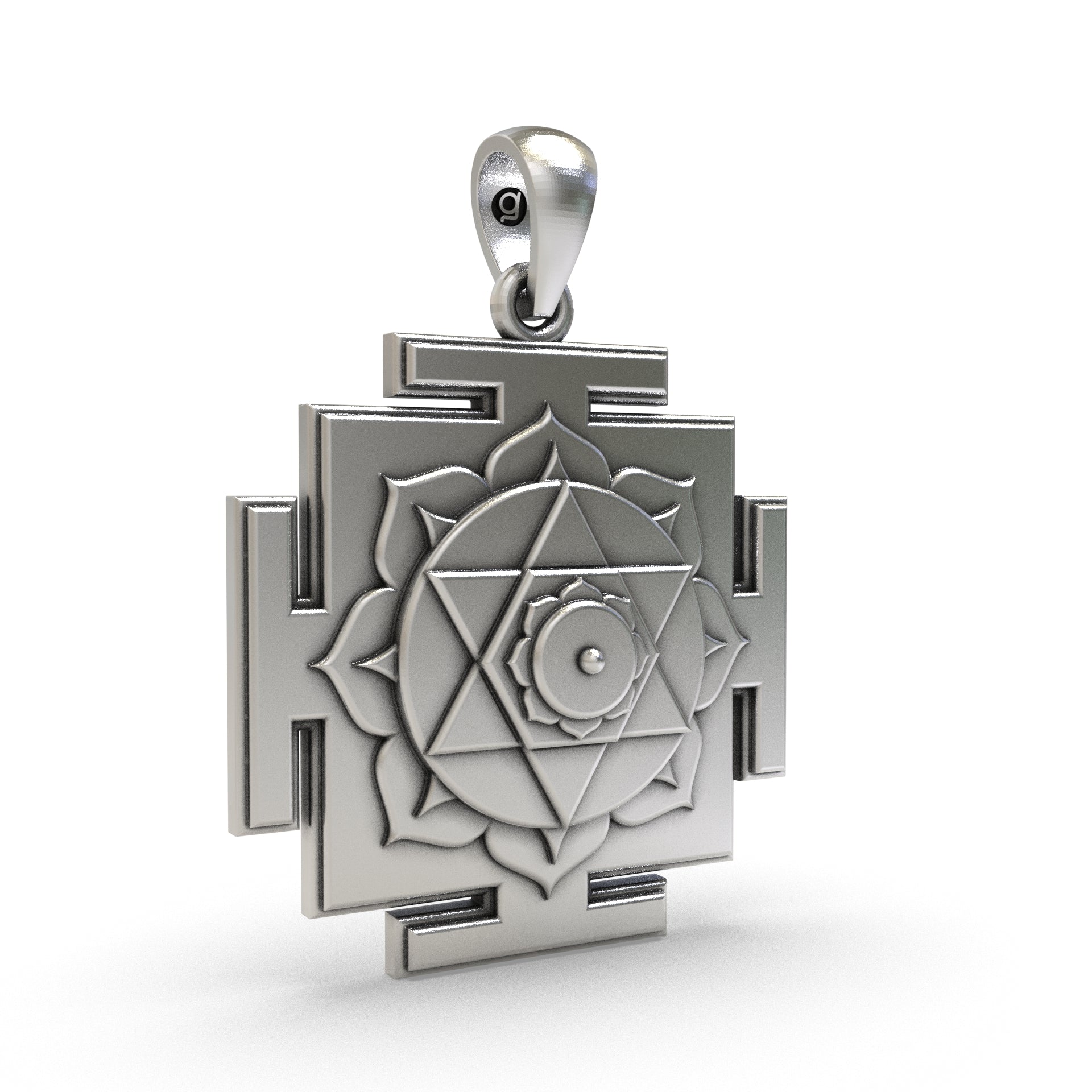 925 Silver Kamala Yantra Pendant – Sacred Symbol for Wealth, Prosperity & Positive Energy
