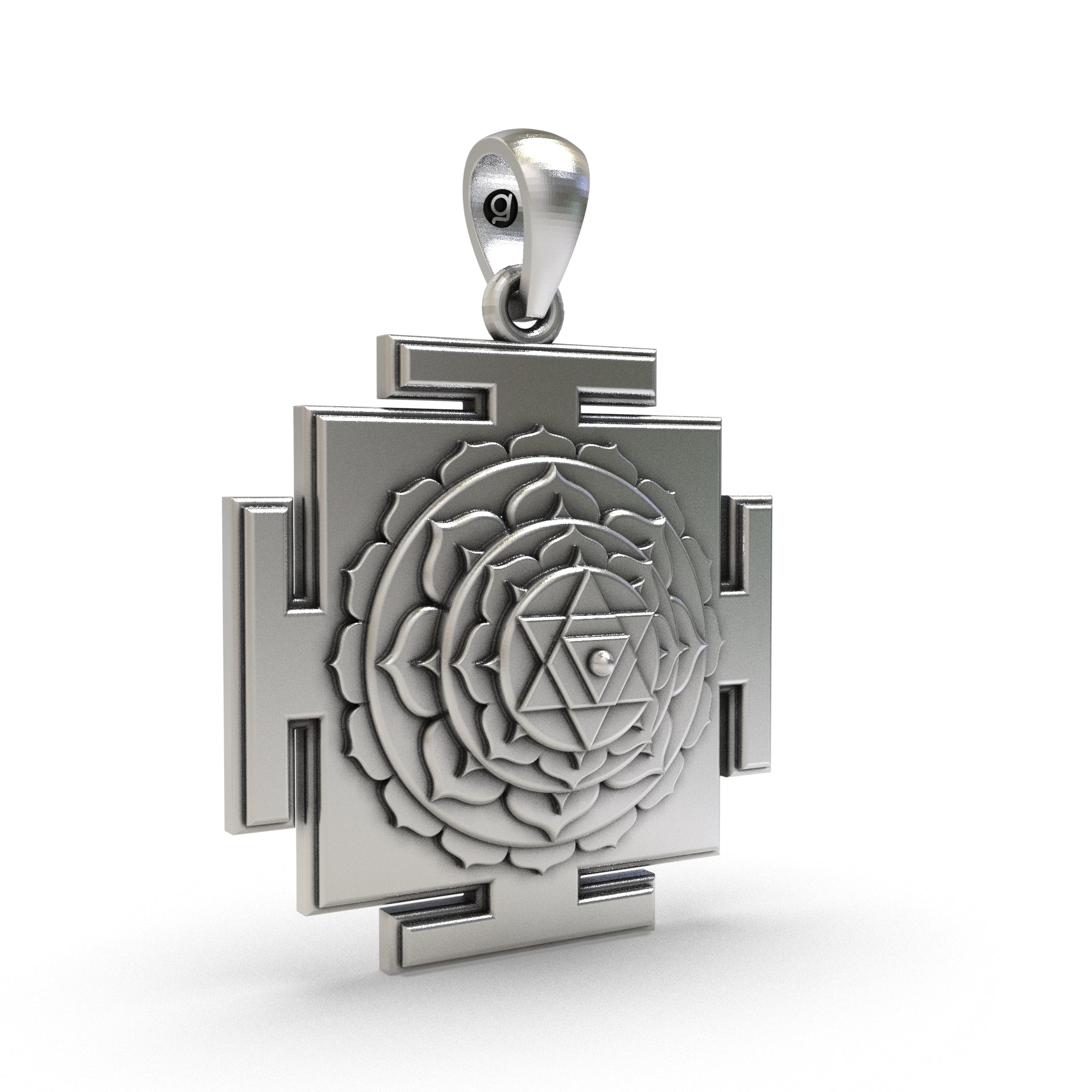 925 Silver Baglamukhi Yantra Pendant – Sacred Symbol for Protection, Victory & Enemy Neutralization