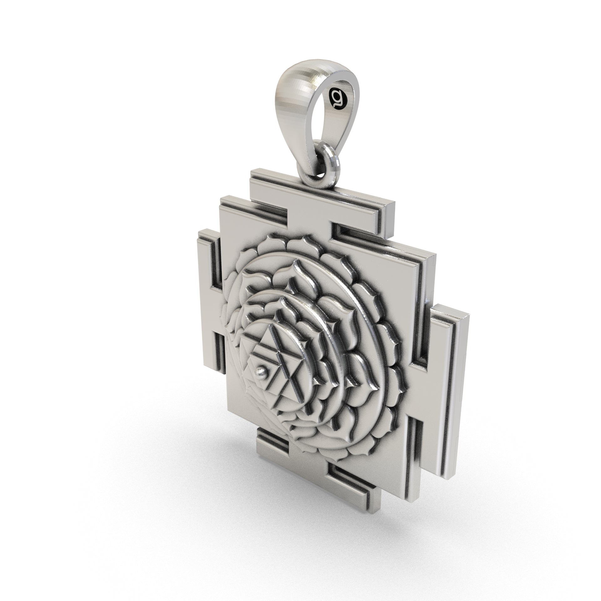 925 Silver Baglamukhi Yantra Pendant – Sacred Symbol for Protection, Victory & Enemy Neutralization