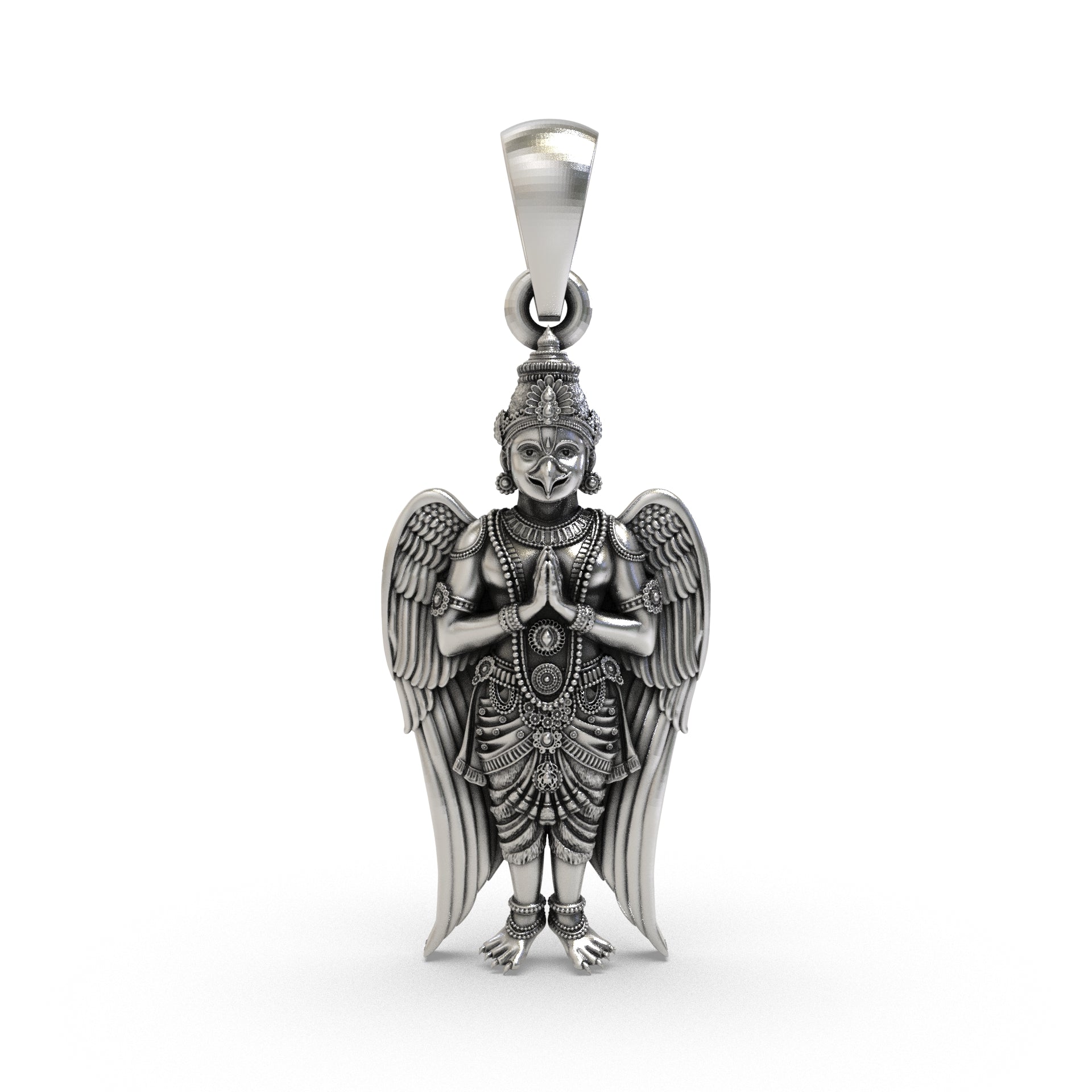 925 Silver Garuda Pendant – Sacred Vishnu Vahana Symbol for Protection, Courage & Divine Strength