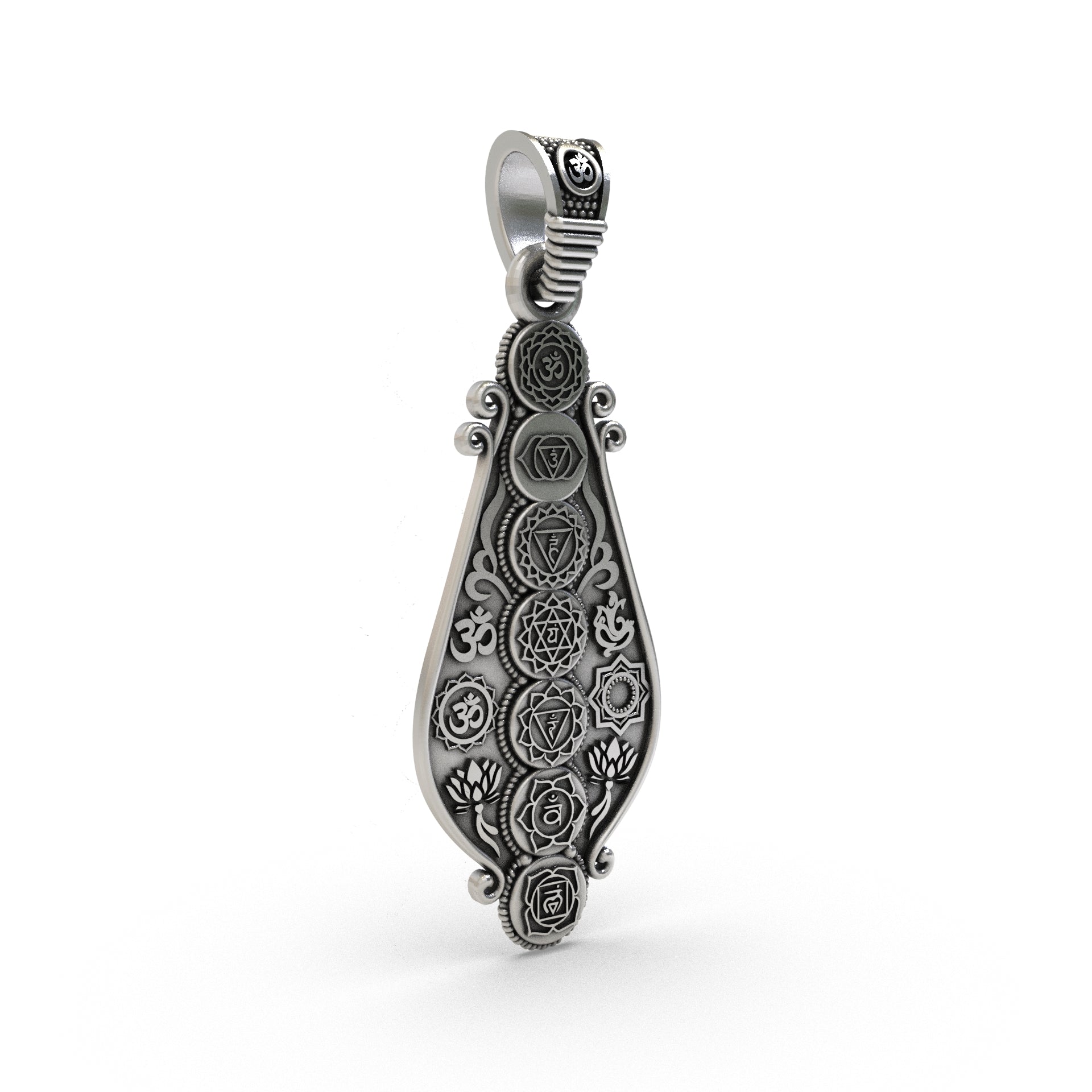 Handcrafted 925 silver chakra yoga locket