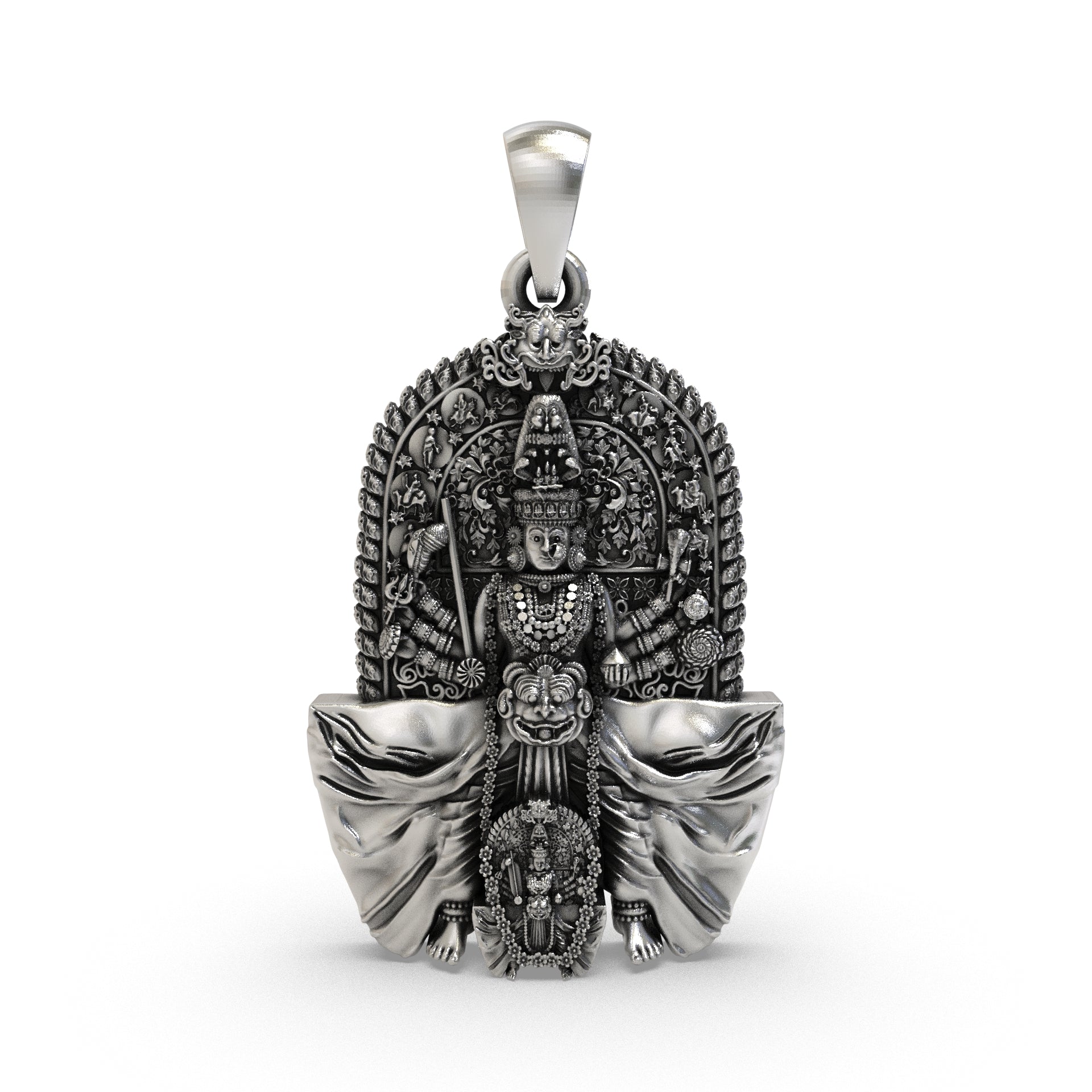 925 Silver Shri Marikamba pendant front view