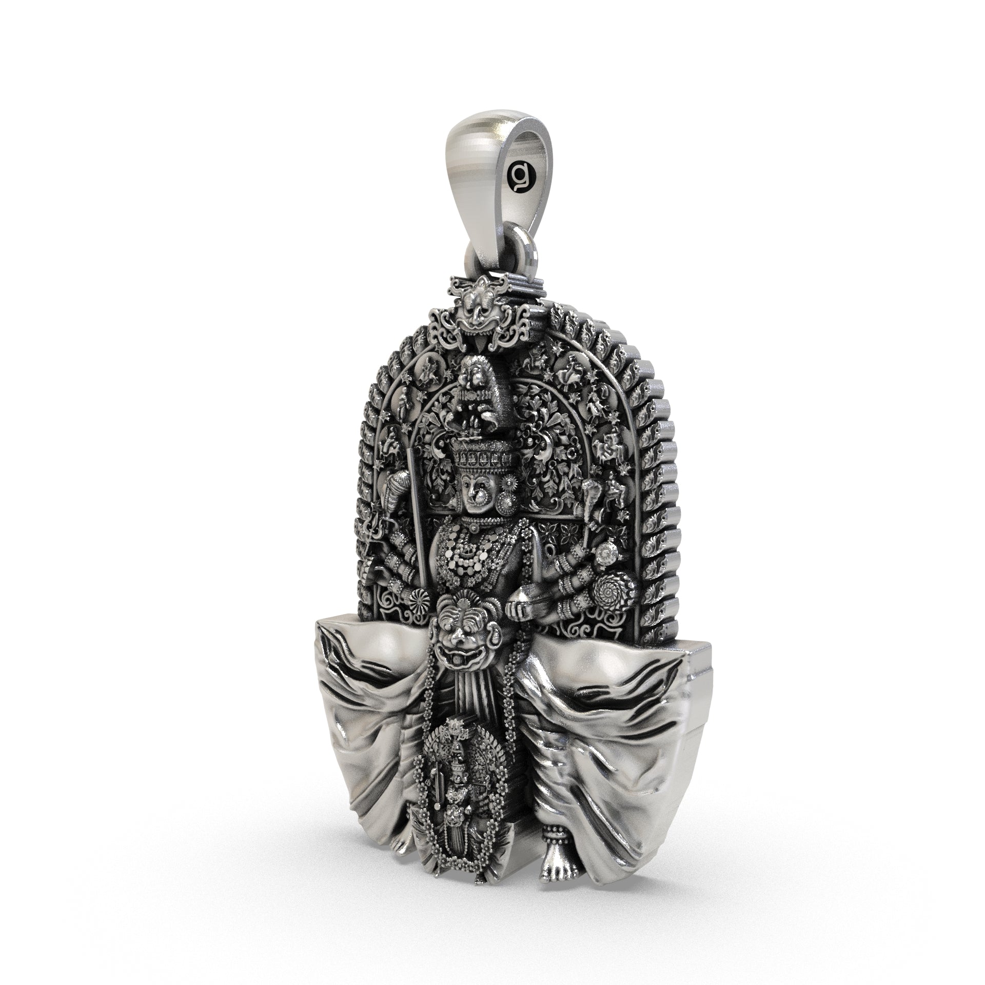 Shri Marikamba Devi silver locket detail
