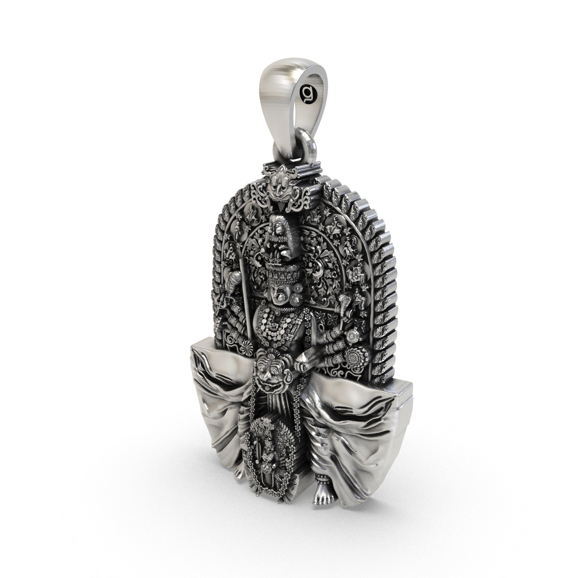 Antique silver Devi pendant for devotees