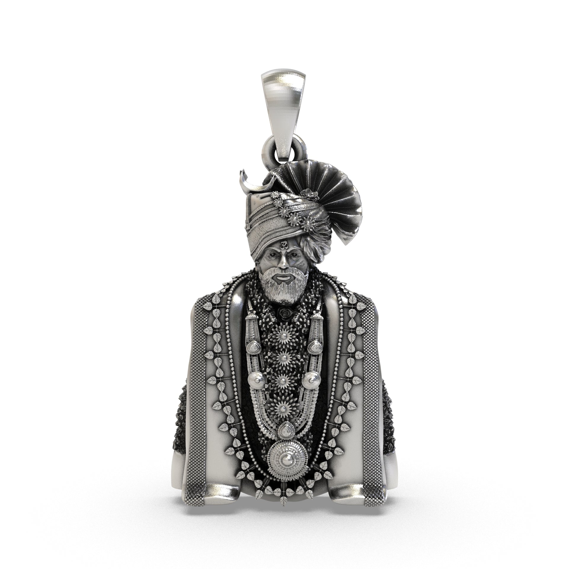 925 silver Shankar Maharaj pendant front view