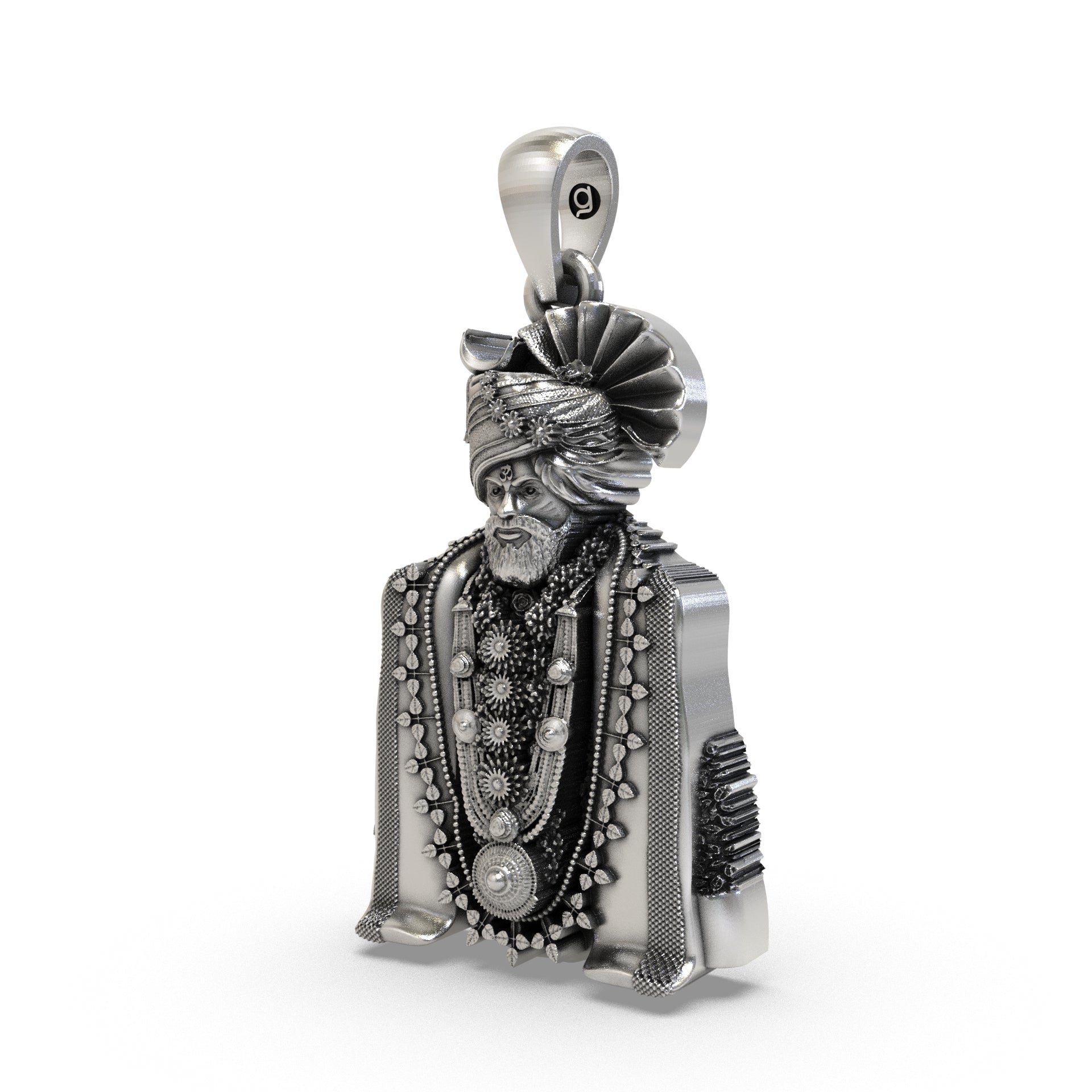 Shankar Maharaj silver locket close detail
