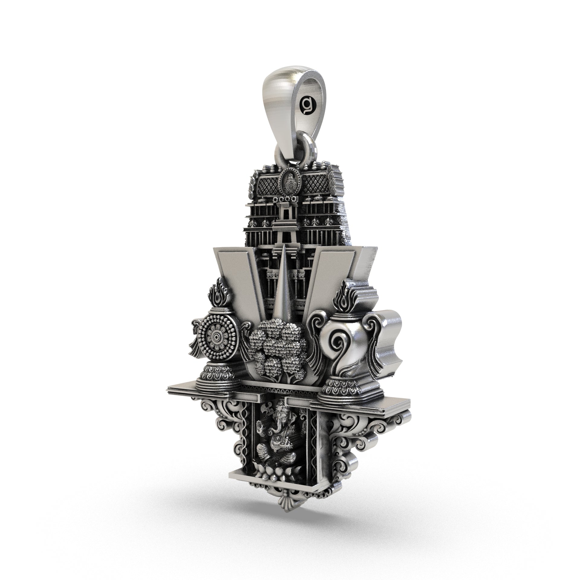 Venkateswara temple silver locket close detail