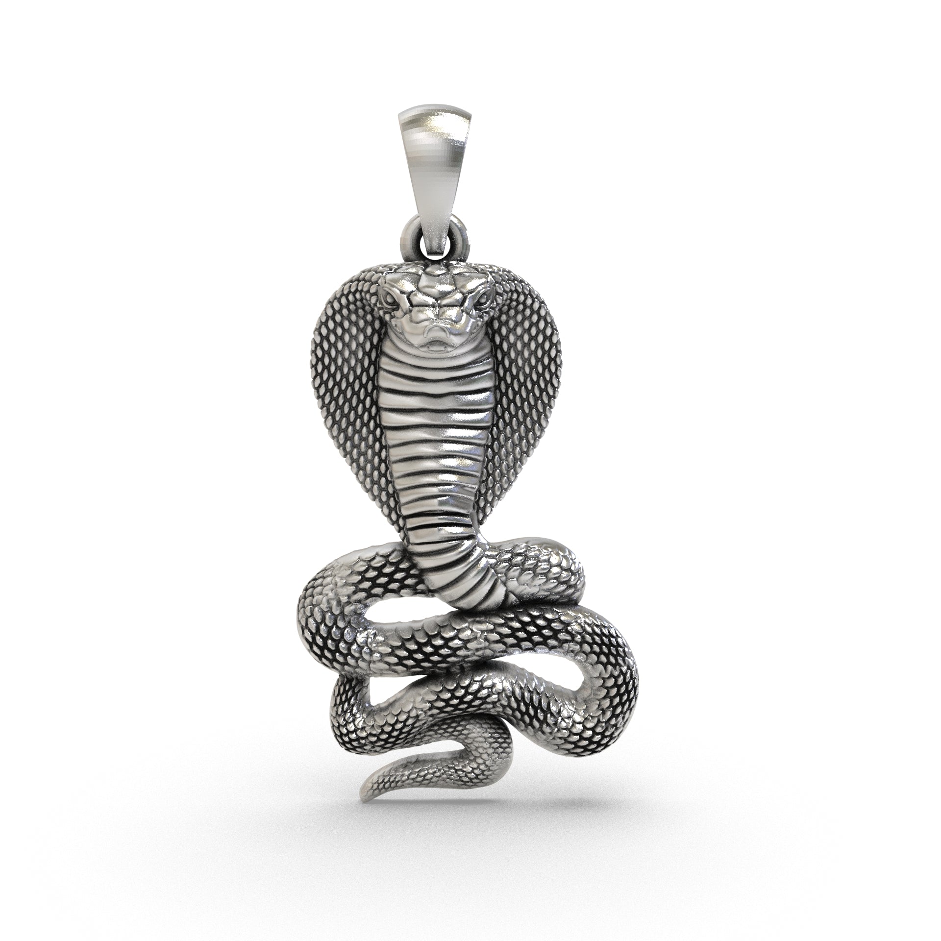 925 silver snake pendant front view