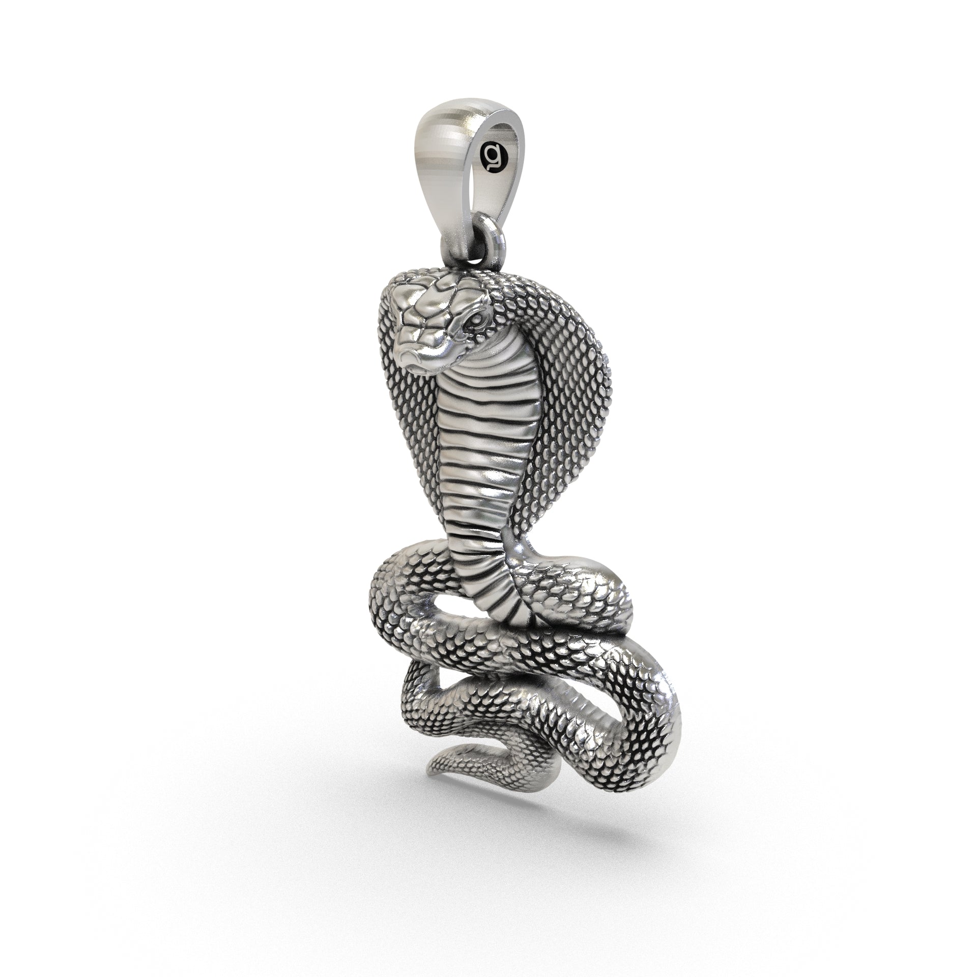 Luxury sterling silver snake pendant necklace