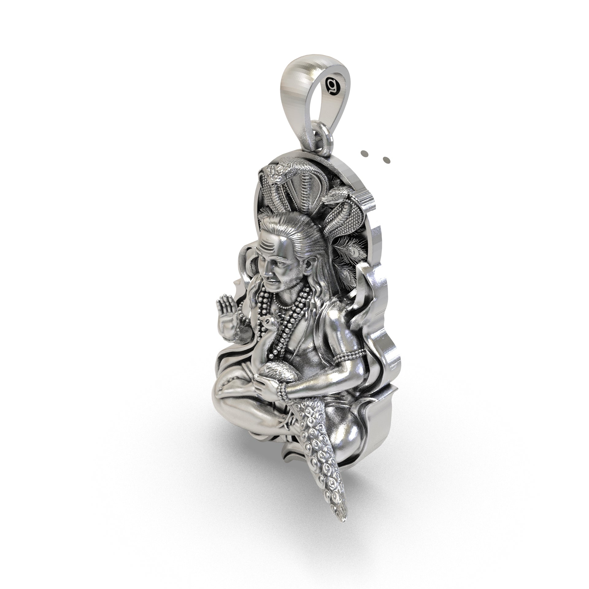 Luxury sterling silver Murugan peacock necklace pendant