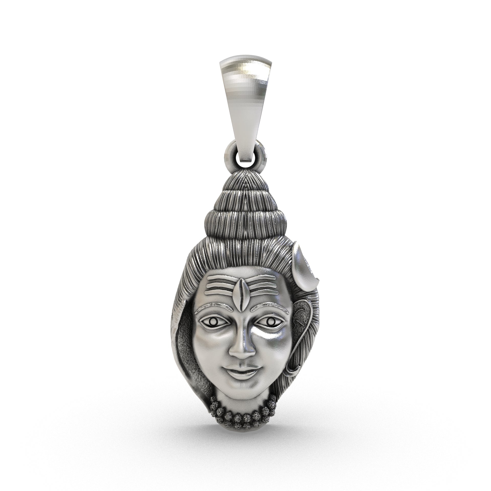 925 silver Shiv Ji Shankh pendant front view