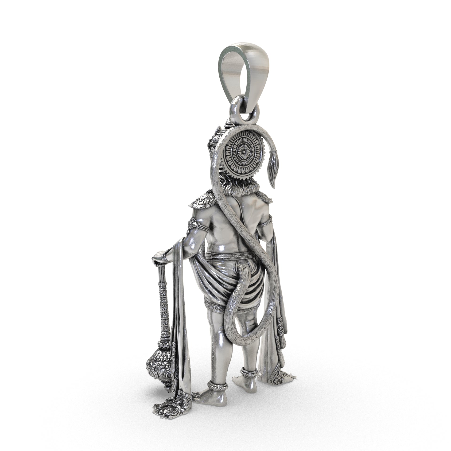 Luxury sterling silver Hanuman pendant necklace wearable