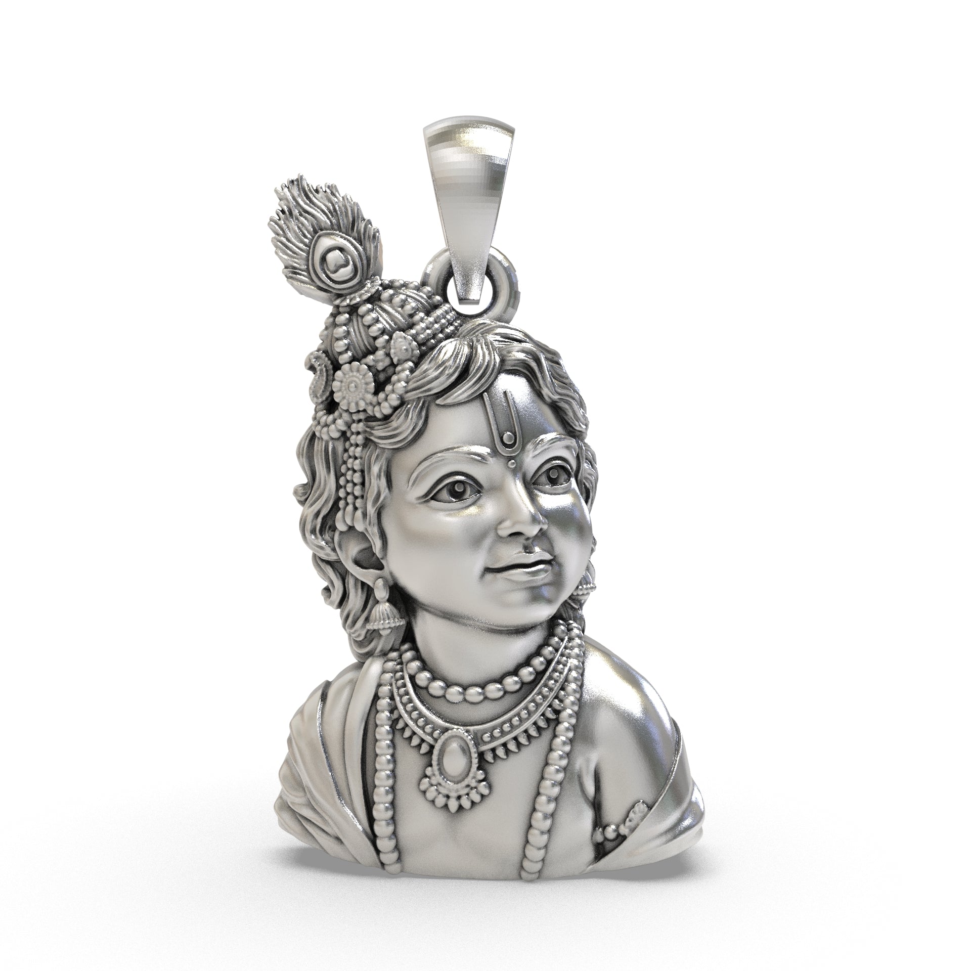925 silver Bal Krishna pendant with antique detailing