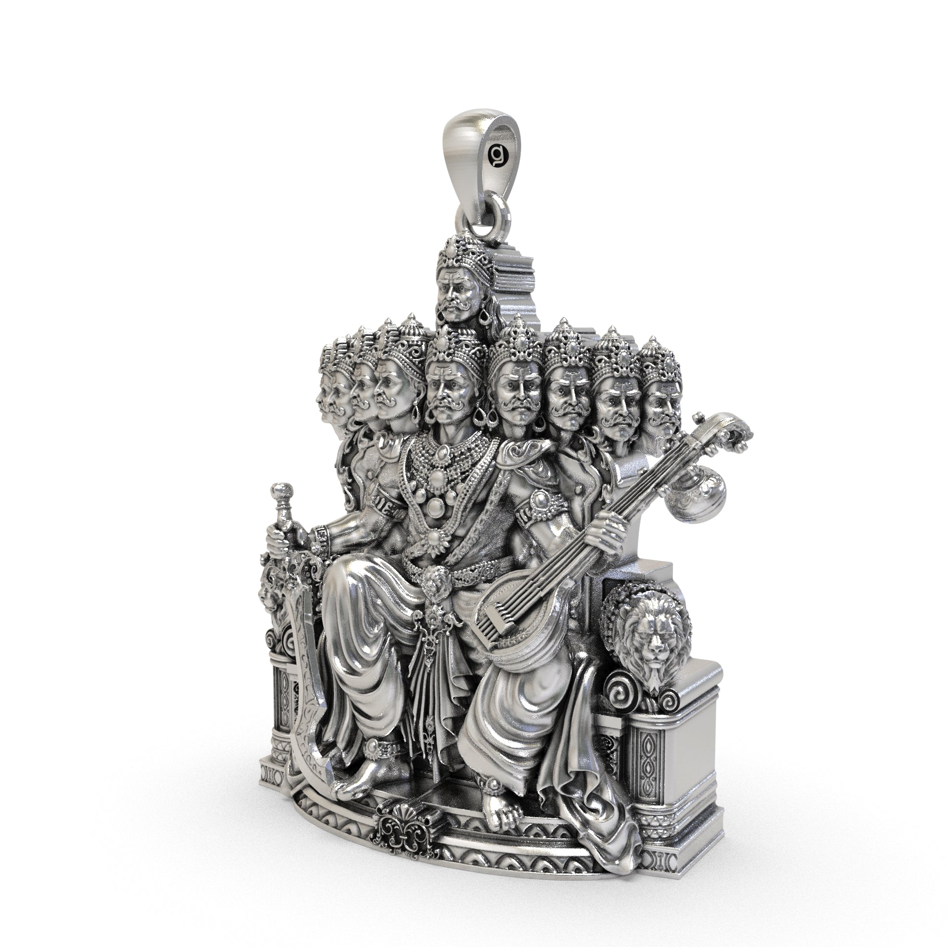 925 Silver Dashanan Ravana Pendant | Ten-Headed Lanka King Locket