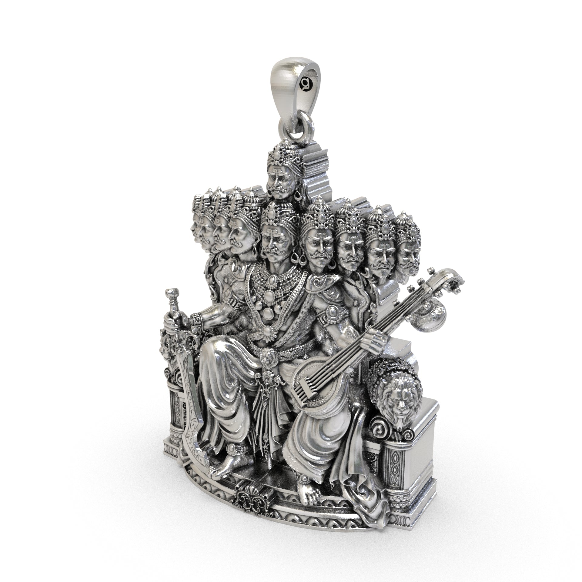 925 Silver Dashanan Ravana Pendant | Ten-Headed Lanka King Locket