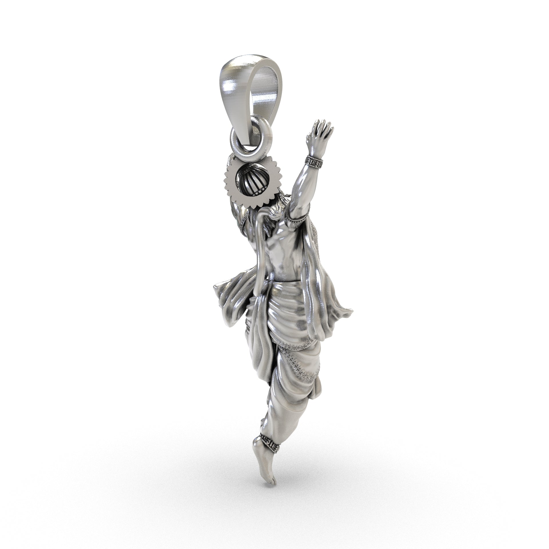 silver Hanumanji devotional pendant