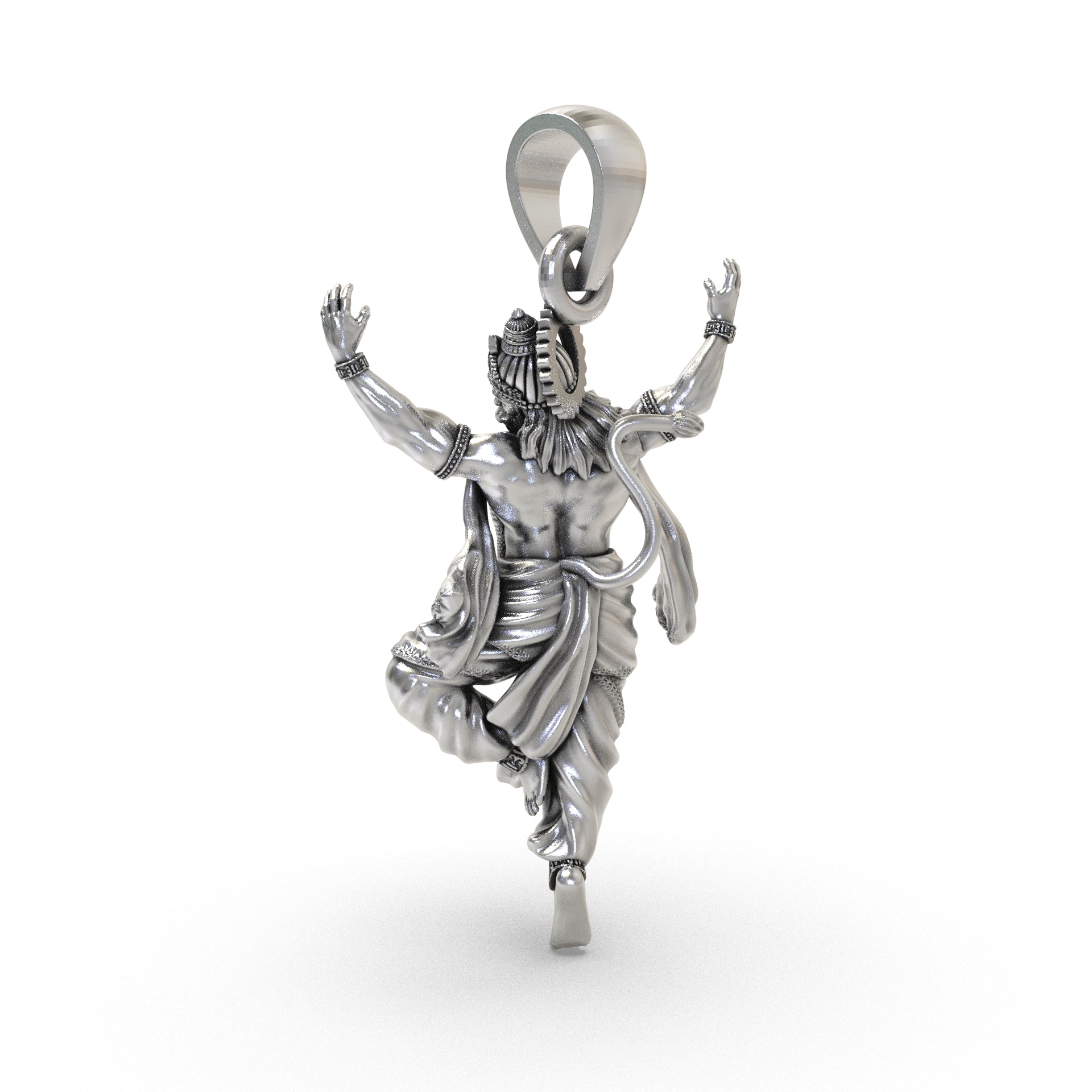 Wearable 925 silver Hanumanji devotional pendant
