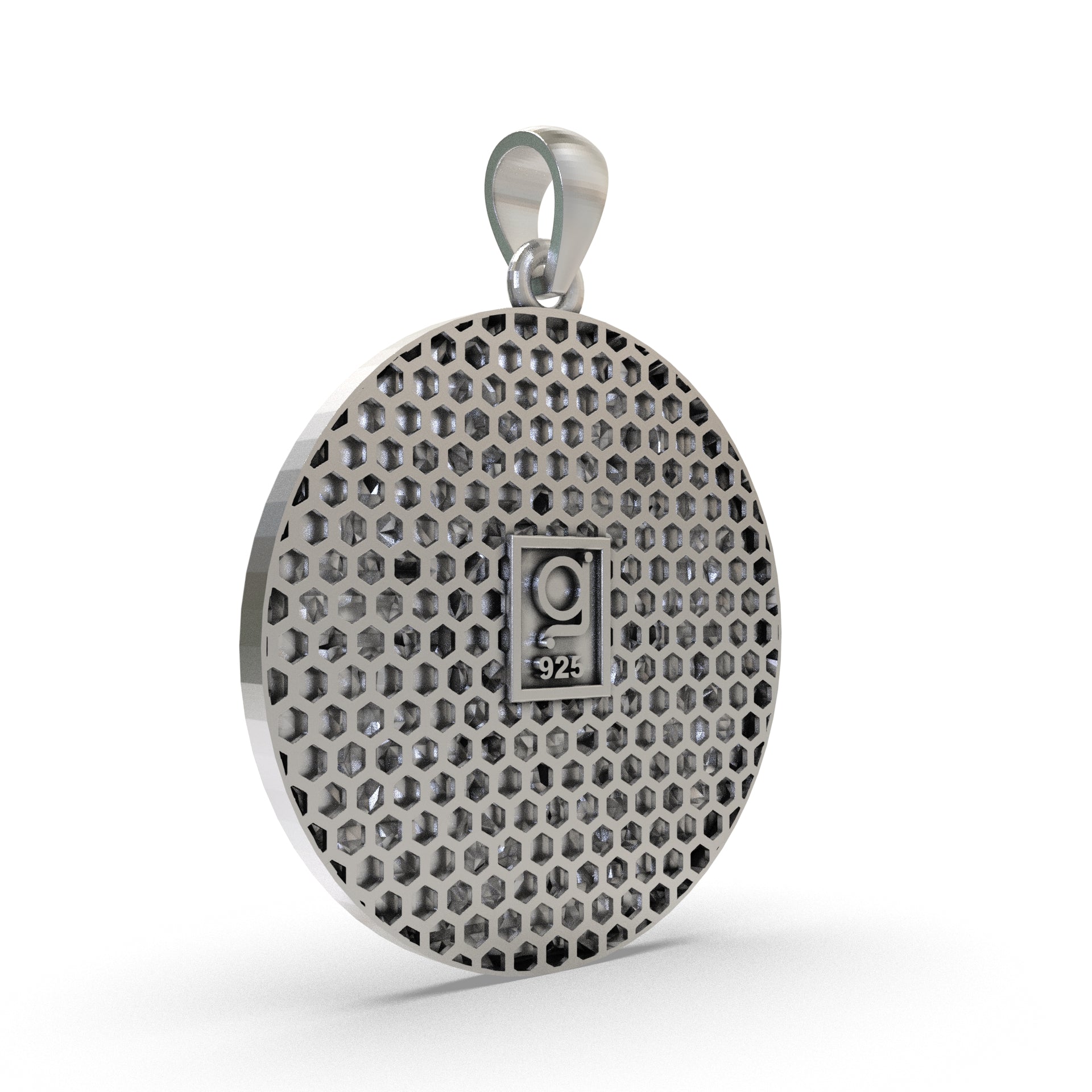 Navagraha silver pendant back detailed design