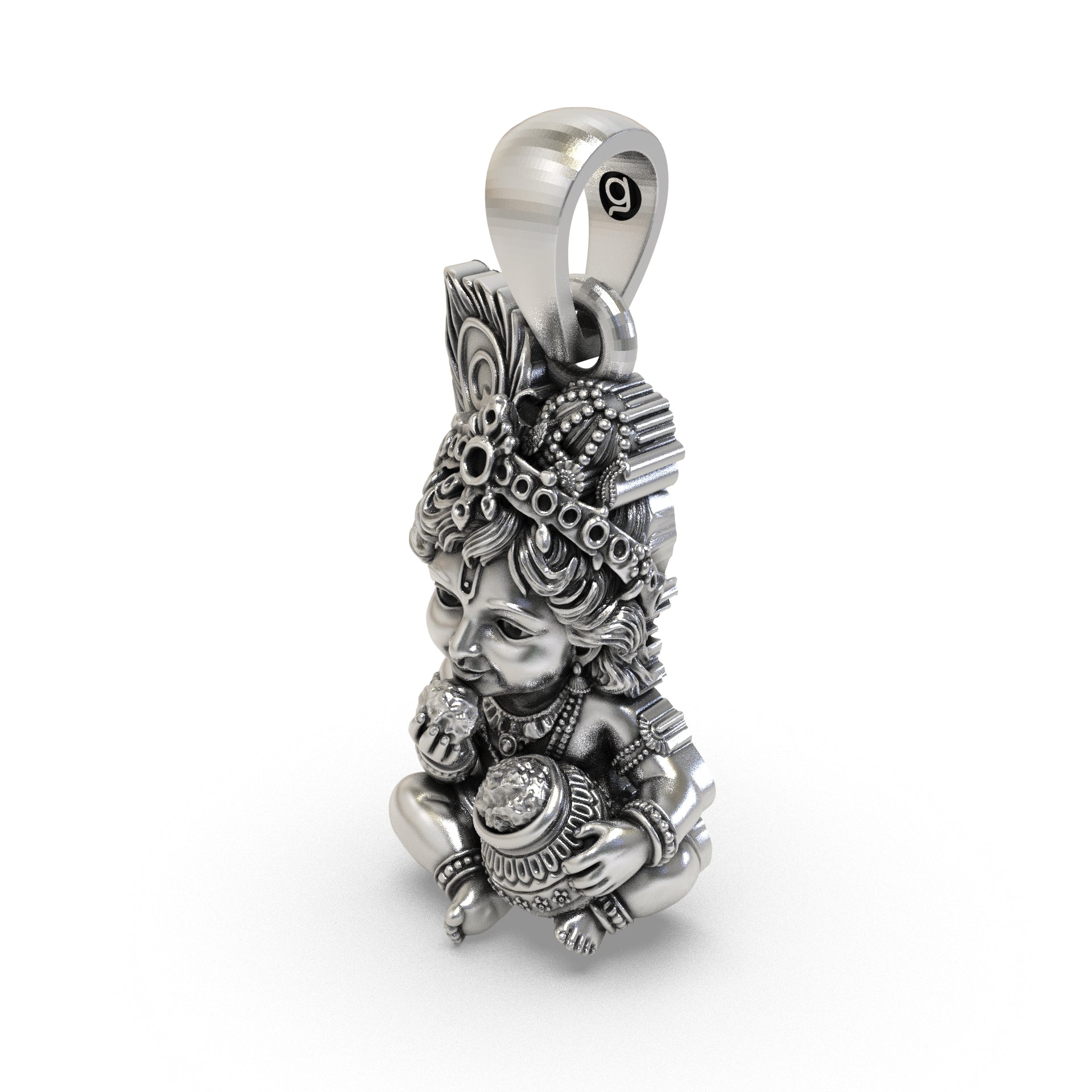 925 Silver Bal Krishna Pendant – Laddu Gopal Butter Pot Locket