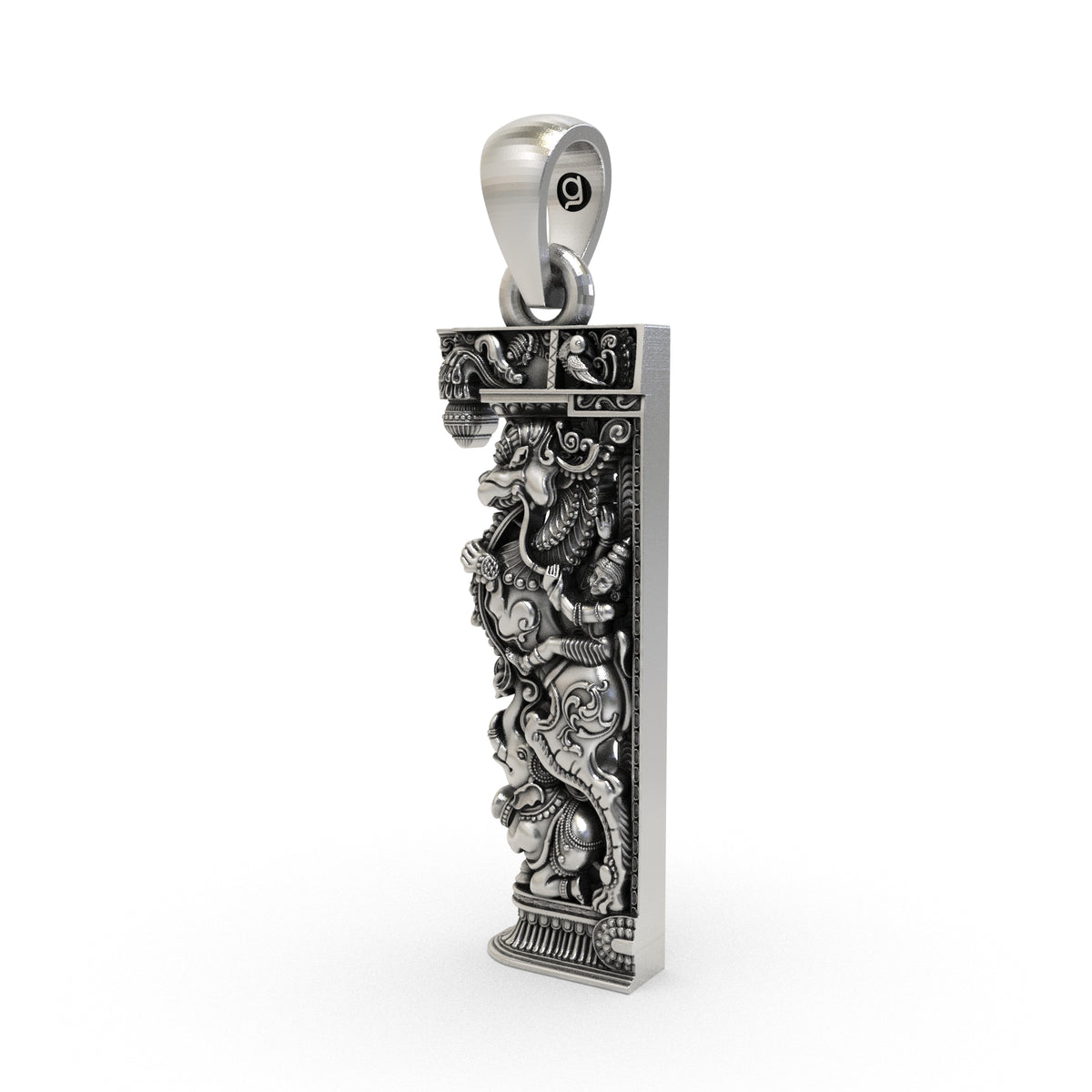 925 Sterling Silver Yali Vyala Pendant | South Indian Temple Guardian Jewelry | Antique Spiritual Pendant
