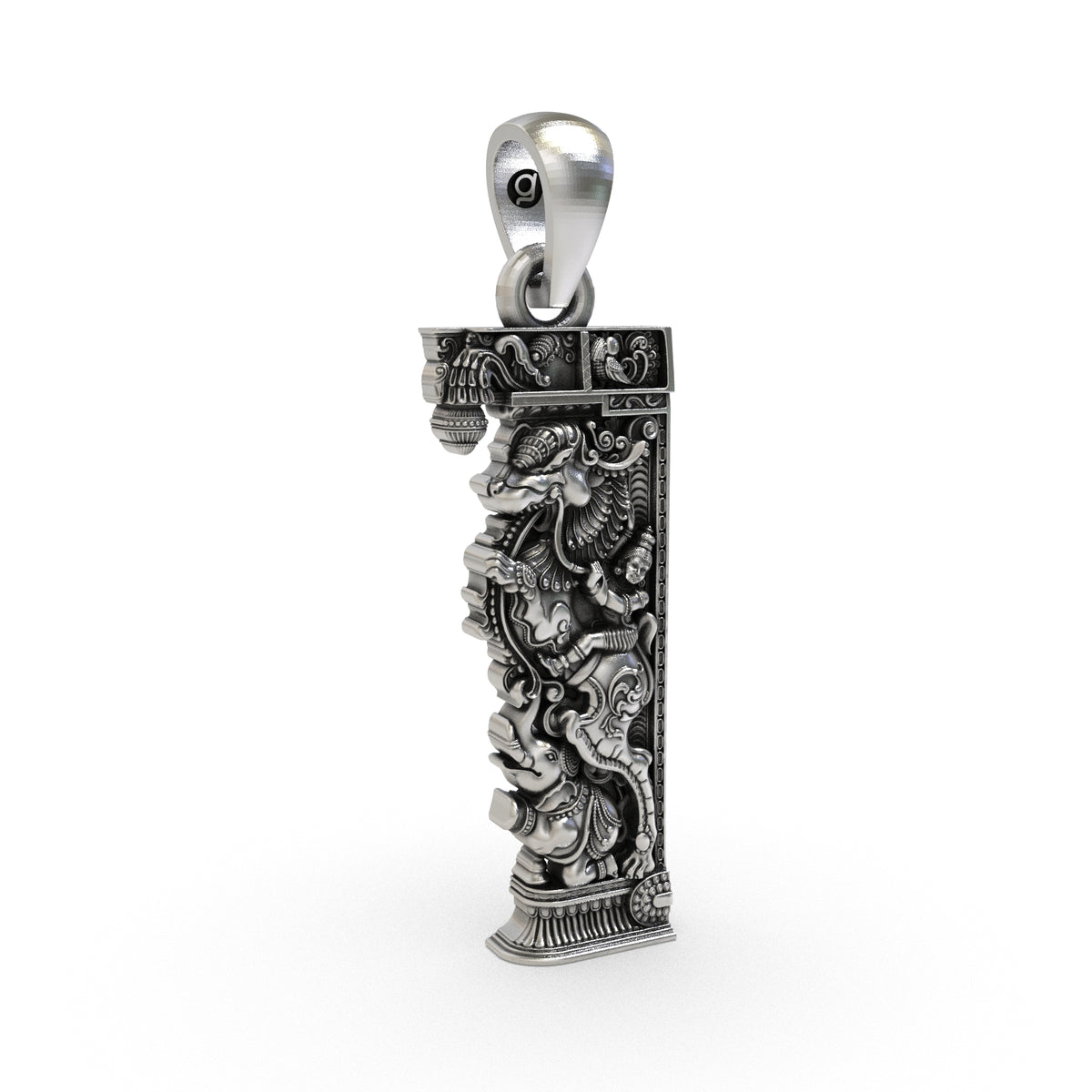 925 Sterling Silver Yali Vyala Pendant | South Indian Temple Guardian Jewelry | Antique Spiritual Pendant